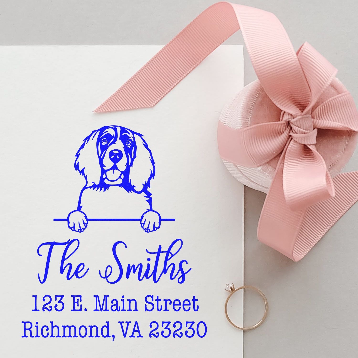 PSI Pre-Inked English Springer Spaniel Personalizable Inked Rubber Stamp - Engineer Seal Stamps