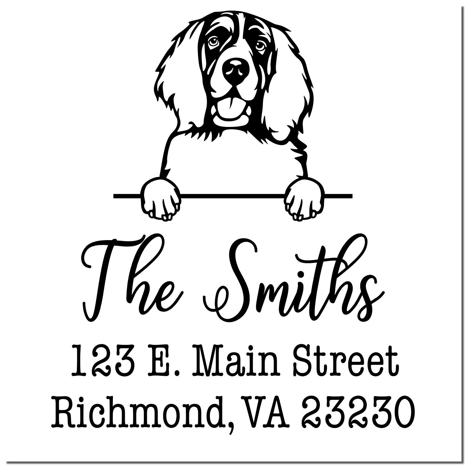 PSI Pre-Inked English Springer Spaniel Personalizable Inked Rubber Stamp - Engineer Seal Stamps