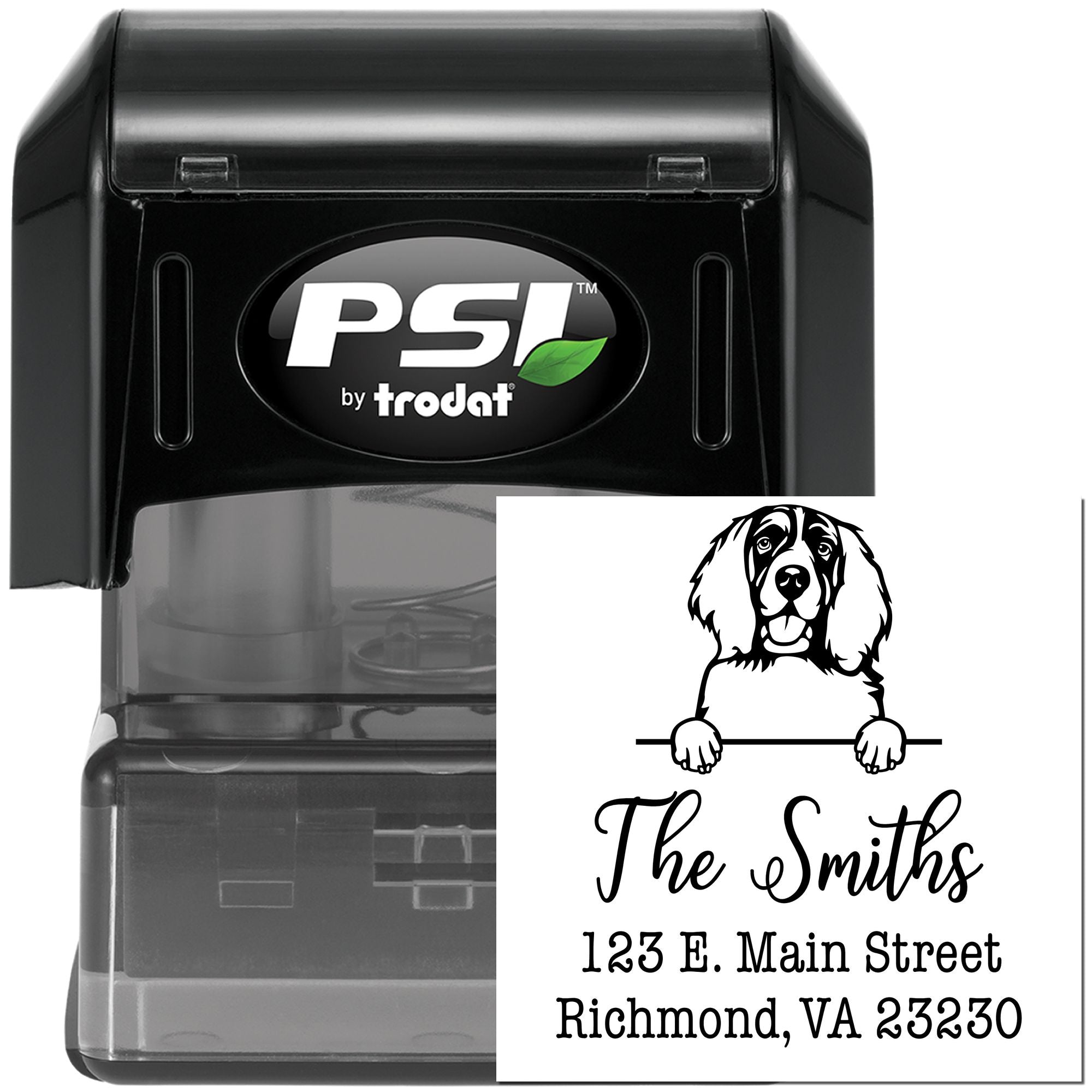 PSI Pre-Inked English Springer Spaniel Personalizable Inked Rubber Stamp - Engineer Seal Stamps
