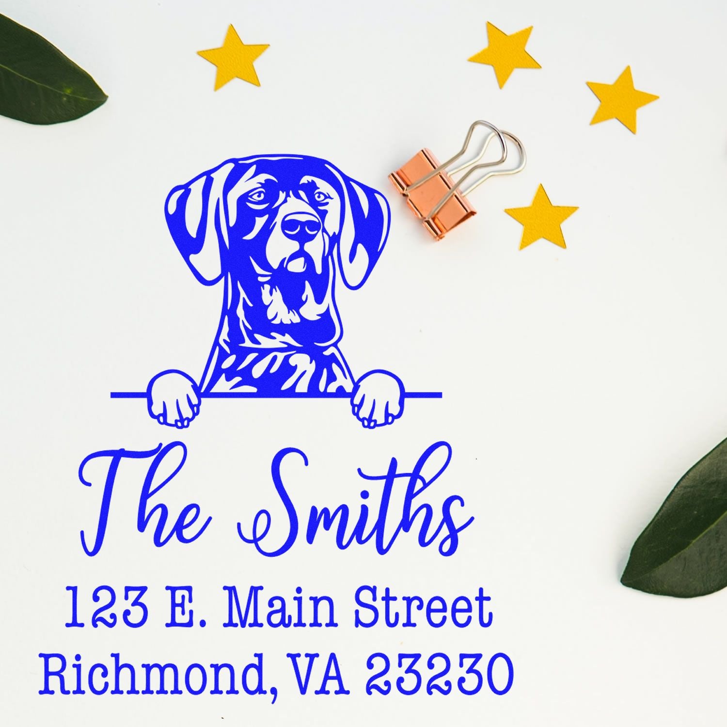 PSI Pre-Inked German Shorthaired Pointer Personalizable Home Address Rubber Stamp - Engineer Seal Stamps