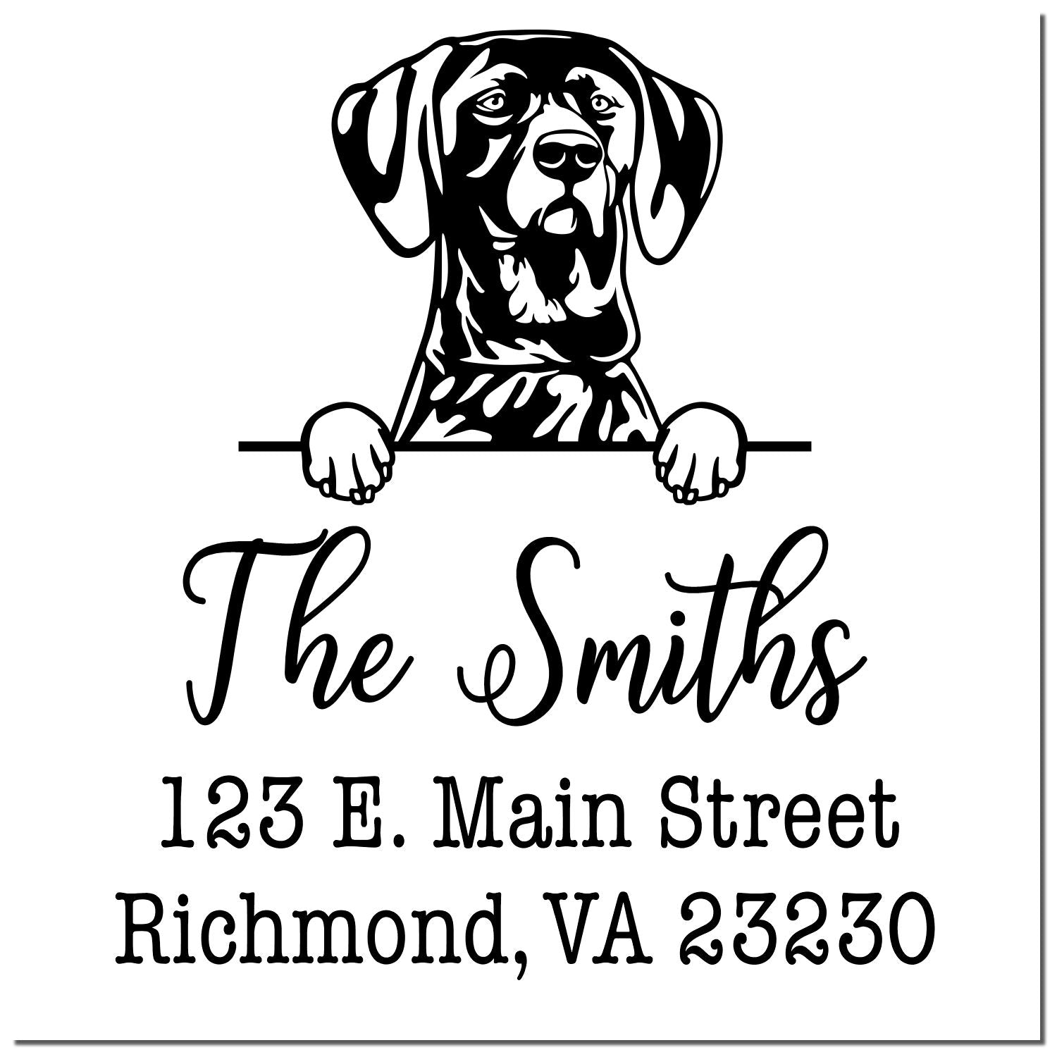 Slim Pre-Inked German Shorthaired Pointer Customized Rubber Stamp - Engineer Seal Stamps