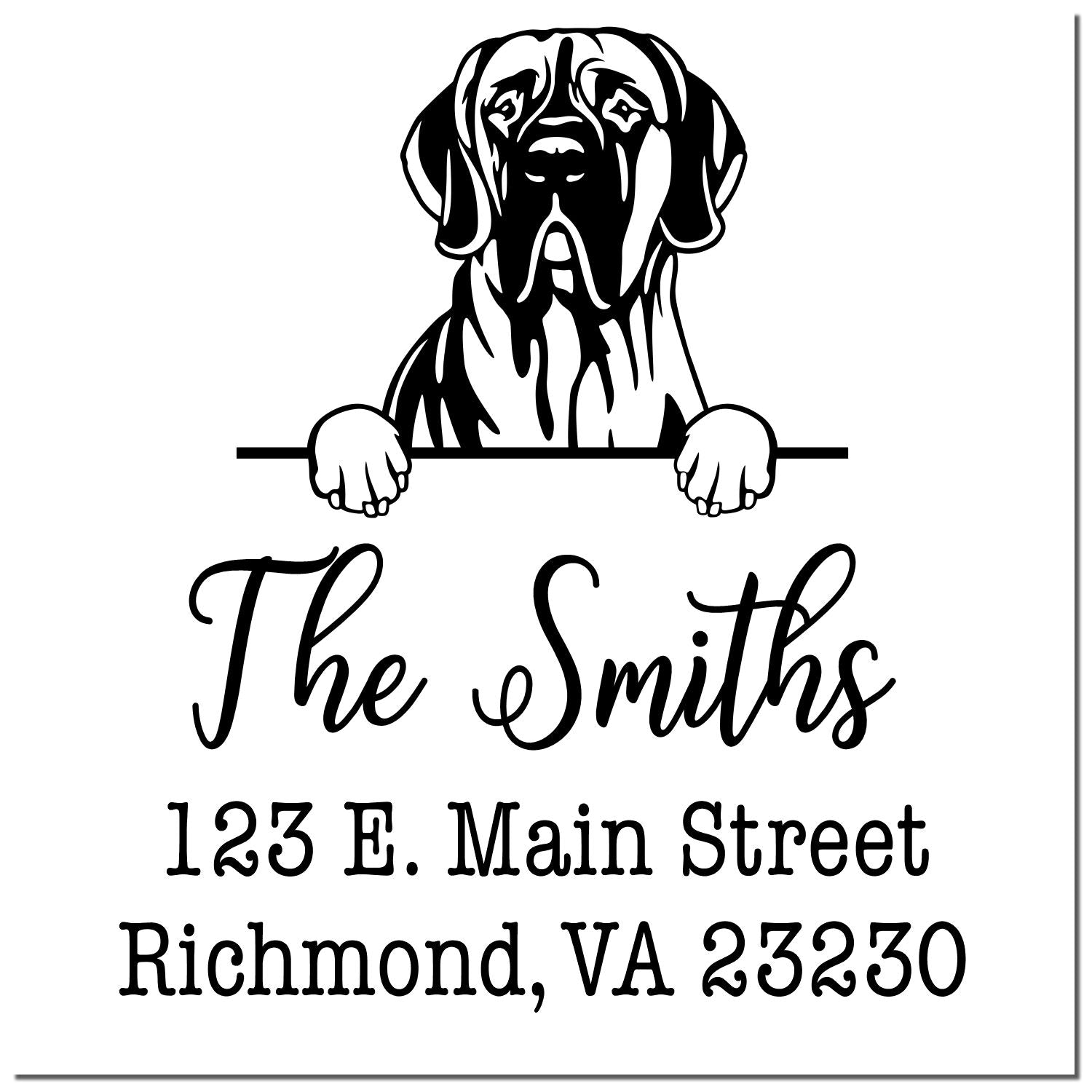 Slim Pre-Inked Great Dane Customized Pet Address Rubber Stamp - Engineer Seal Stamps