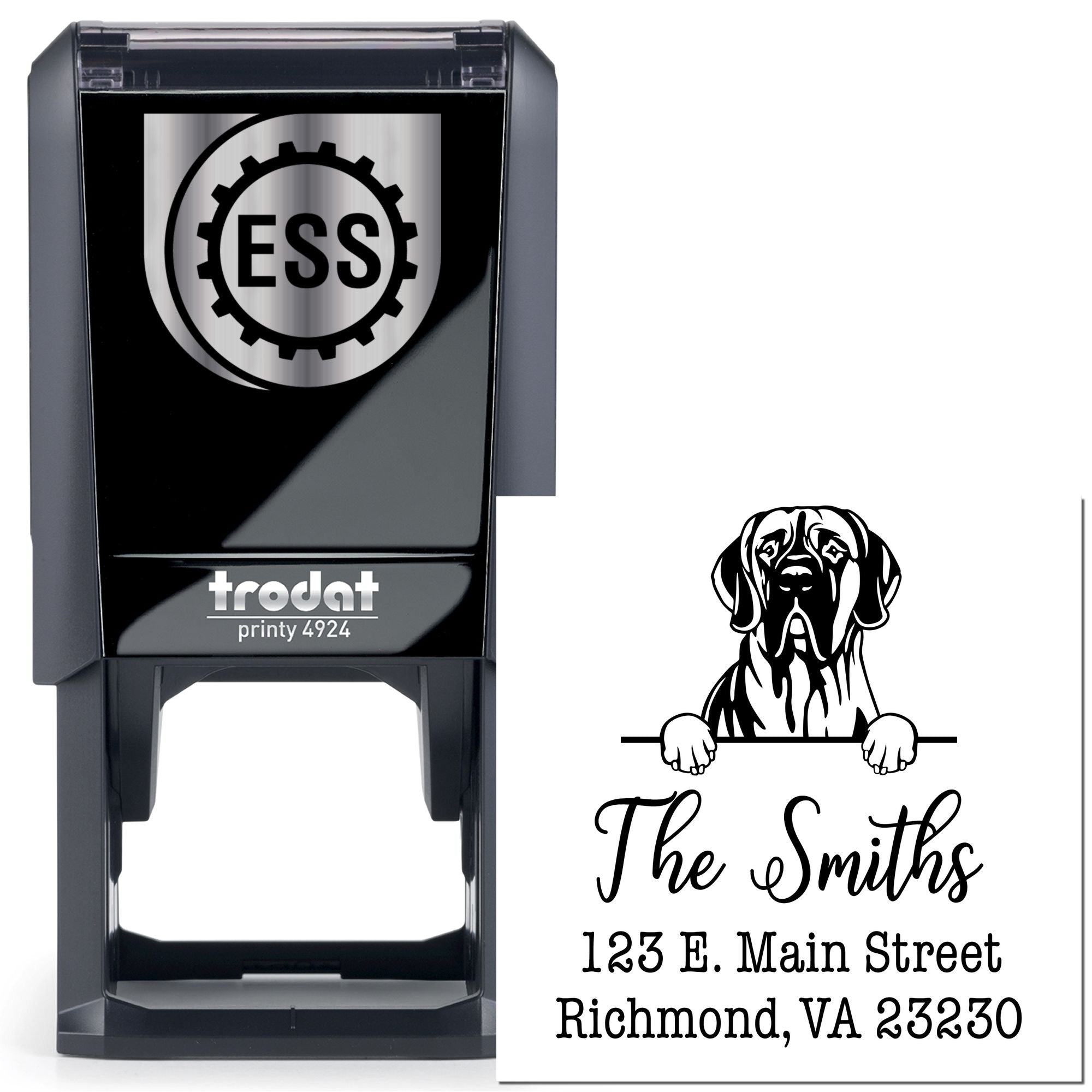 Self-Inking Great Dane Handcrafted Rubber Stamp - Engineer Seal Stamps