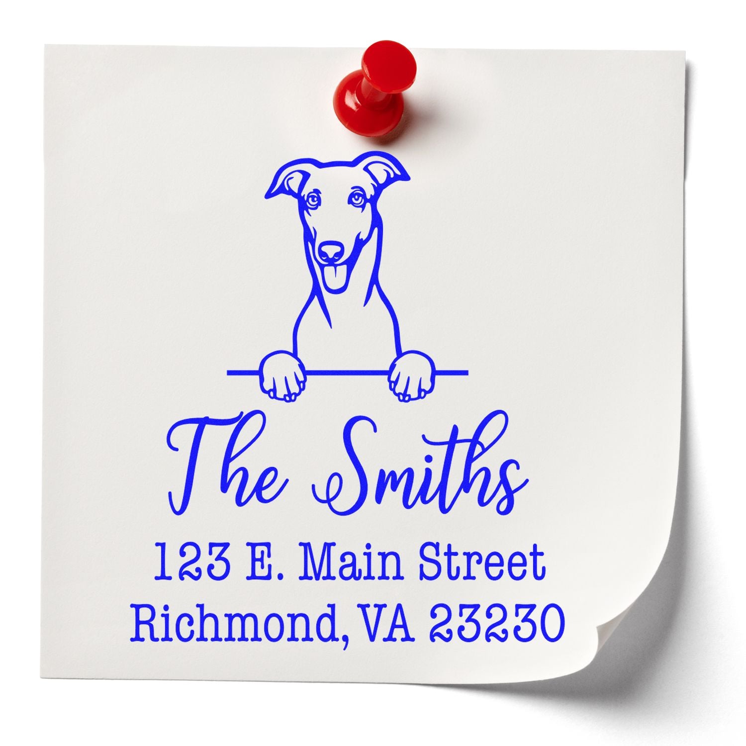 PSI Pre-Inked Greyhound Personalizable Dog Lover's Address Stamp - Engineer Seal Stamps