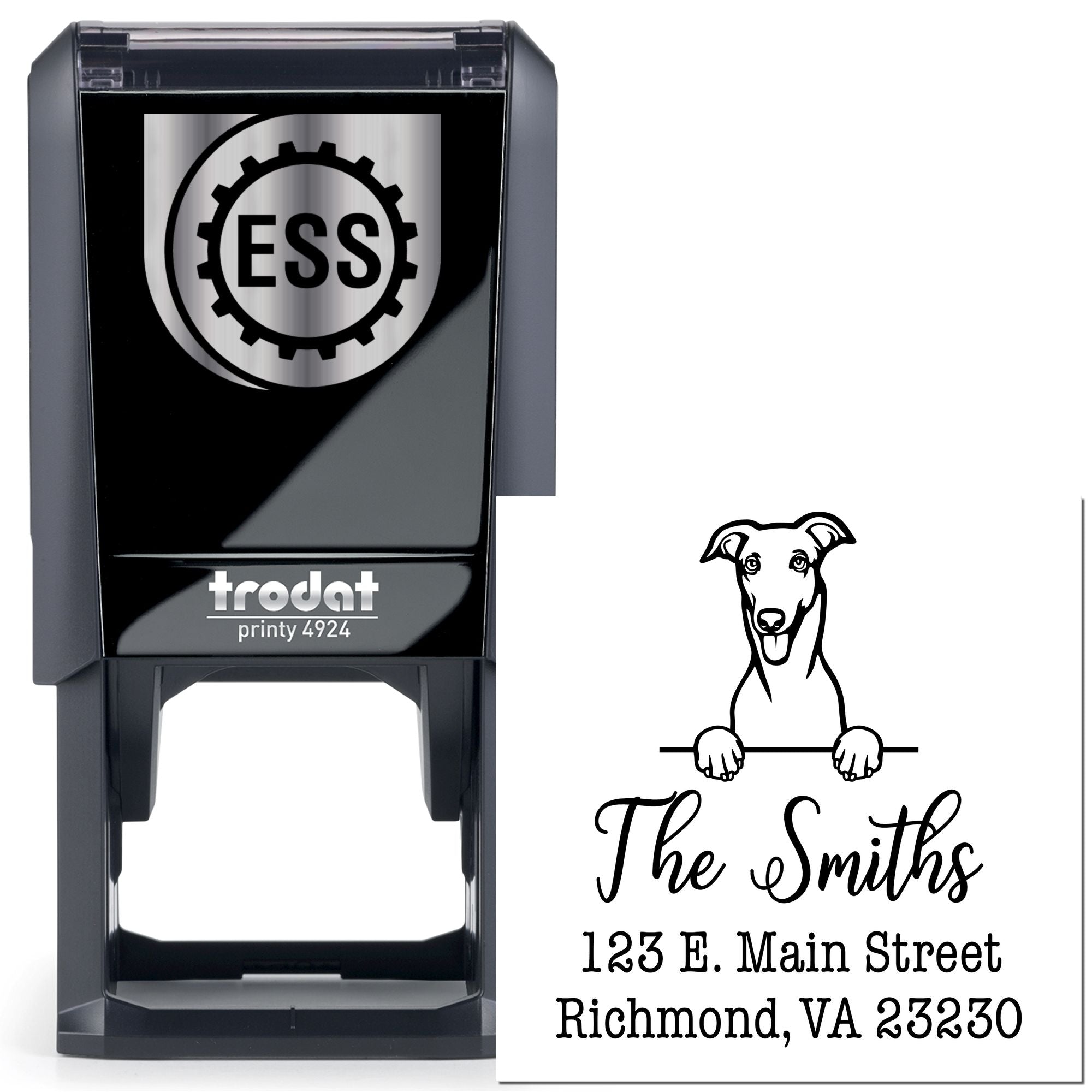 Self-Inking Greyhound Handcrafted Stamp - Engineer Seal Stamps