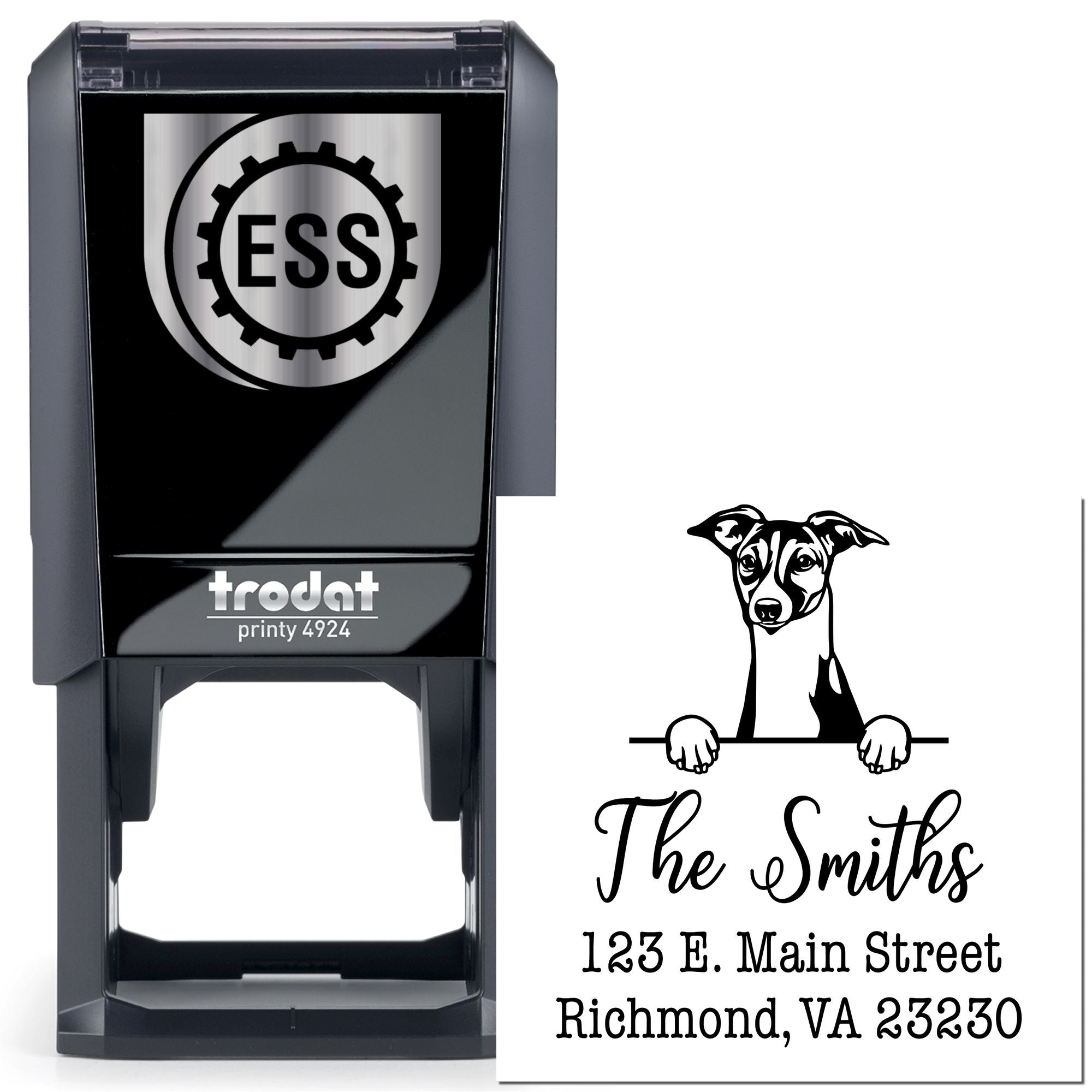 Self-Inking Italian Greyhound Handcrafted Stamp for Envelopes - Engineer Seal Stamps
