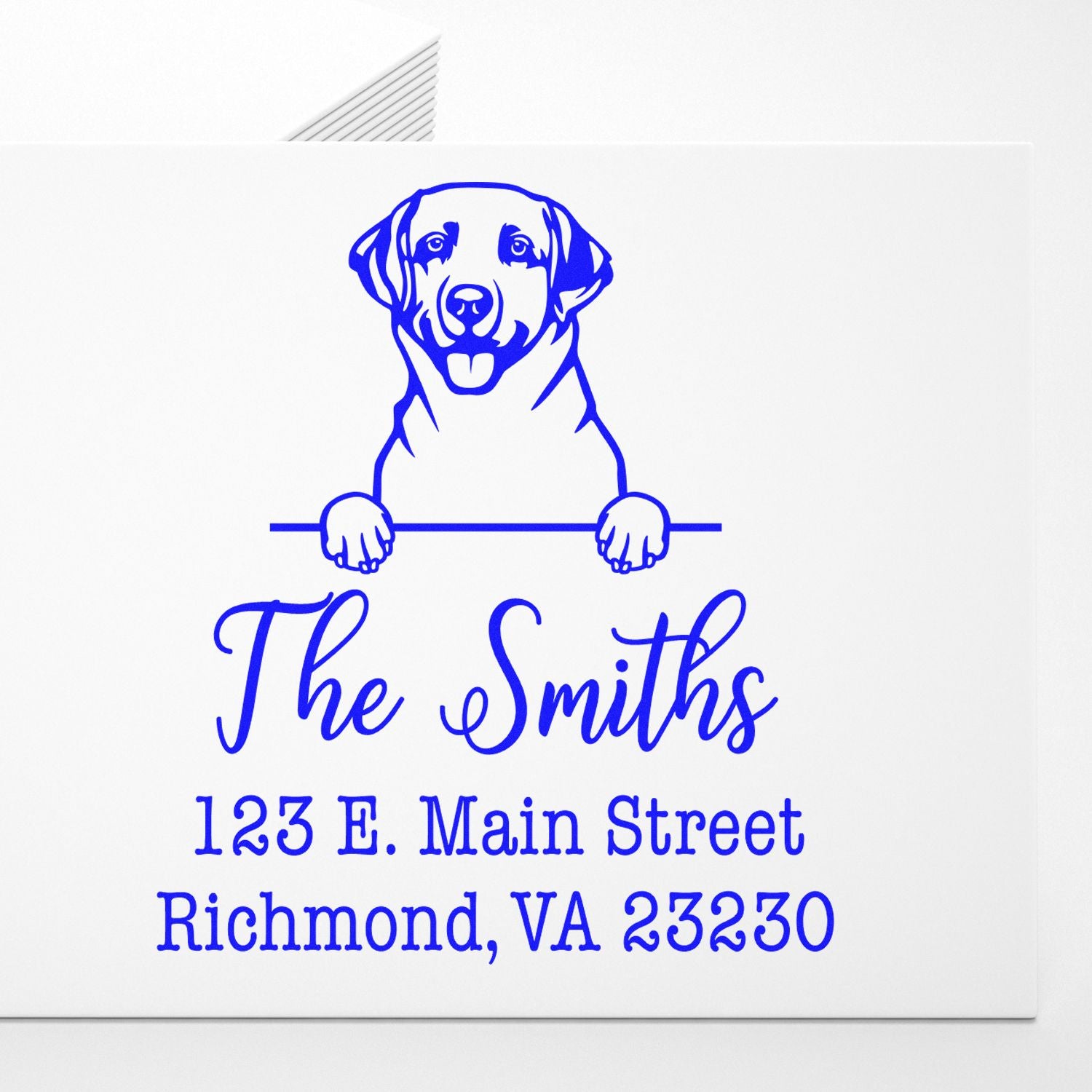 Wood Handle Labrador Retriever Customizable Easy-To-Use Address Stamper - Engineer Seal Stamps