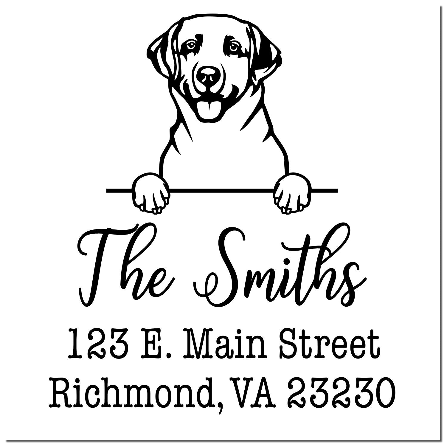 PSI Pre-Inked Labrador Retriever Personalizable Dog Return Address Stamp - Engineer Seal Stamps