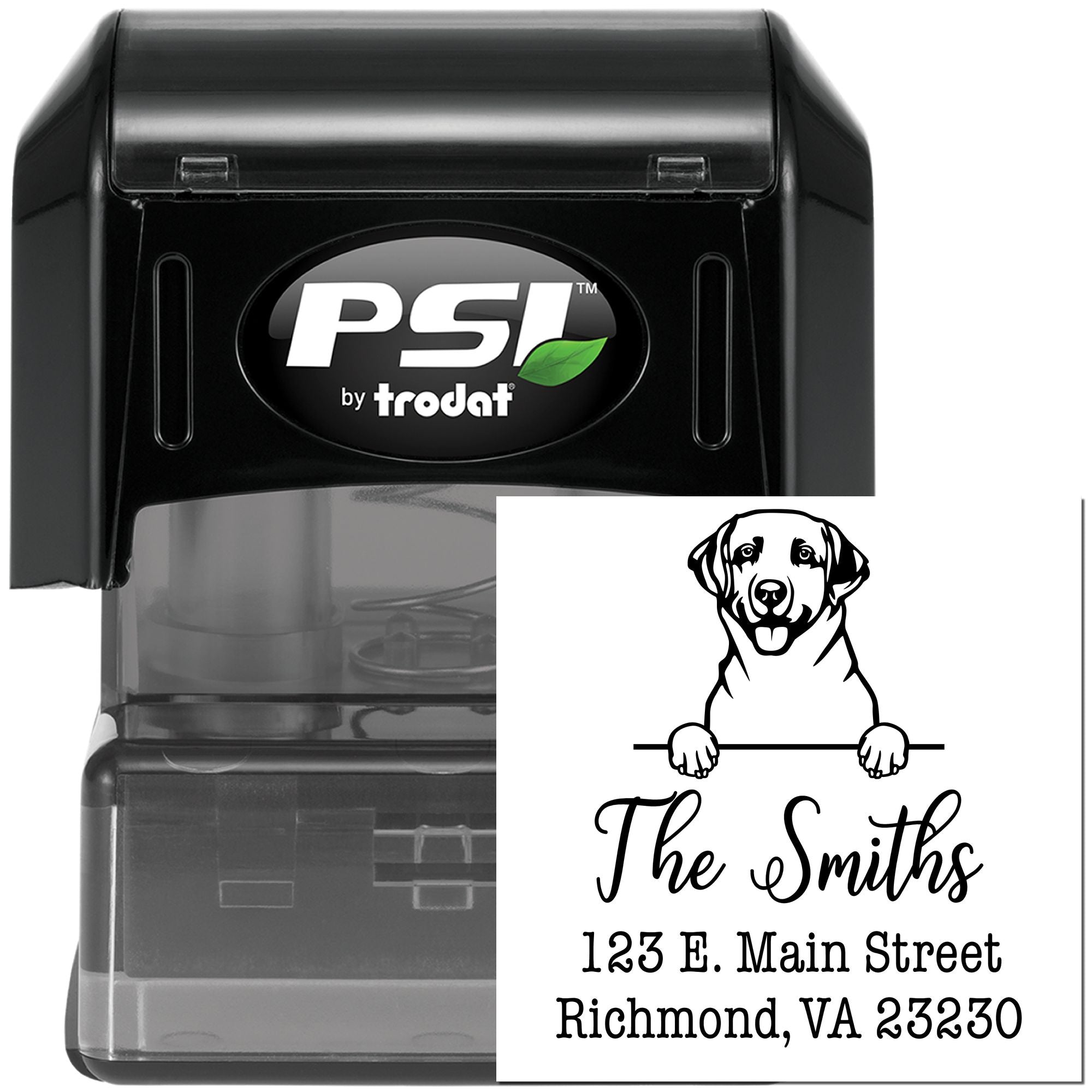 PSI Pre-Inked Labrador Retriever Personalizable Dog Return Address Stamp - Engineer Seal Stamps
