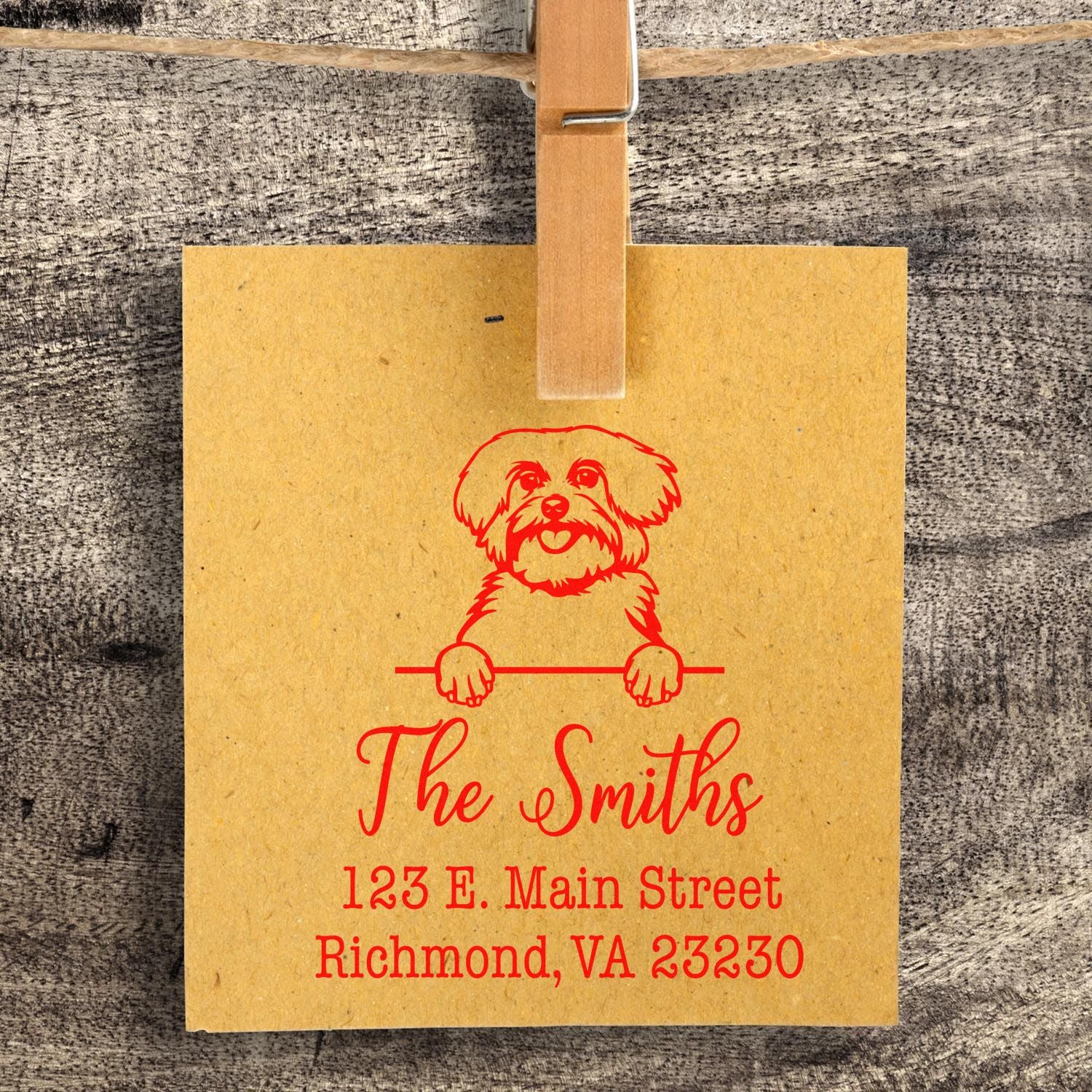 Wood Handle Maltese Customizable High-Quality Address Stamp for Envelopes - Engineer Seal Stamps