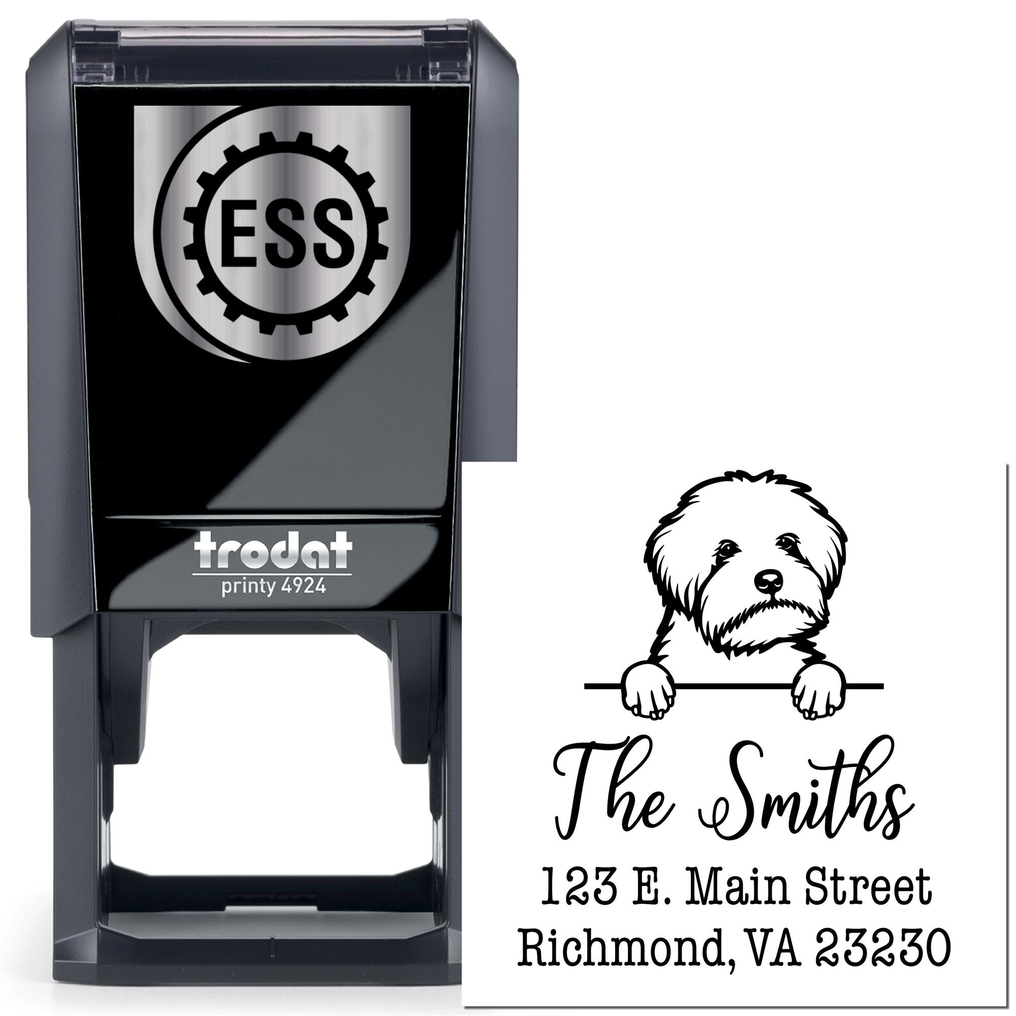 Self-Inking Maltipoo Handcrafted Address Label Stamp - Engineer Seal Stamps