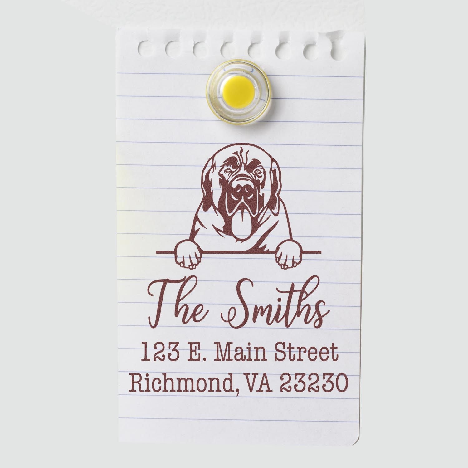 PSI Pre-Inked Mastiffs Personalizable Easy-To-Use Address Stamp for Envelopes - Engineer Seal Stamps