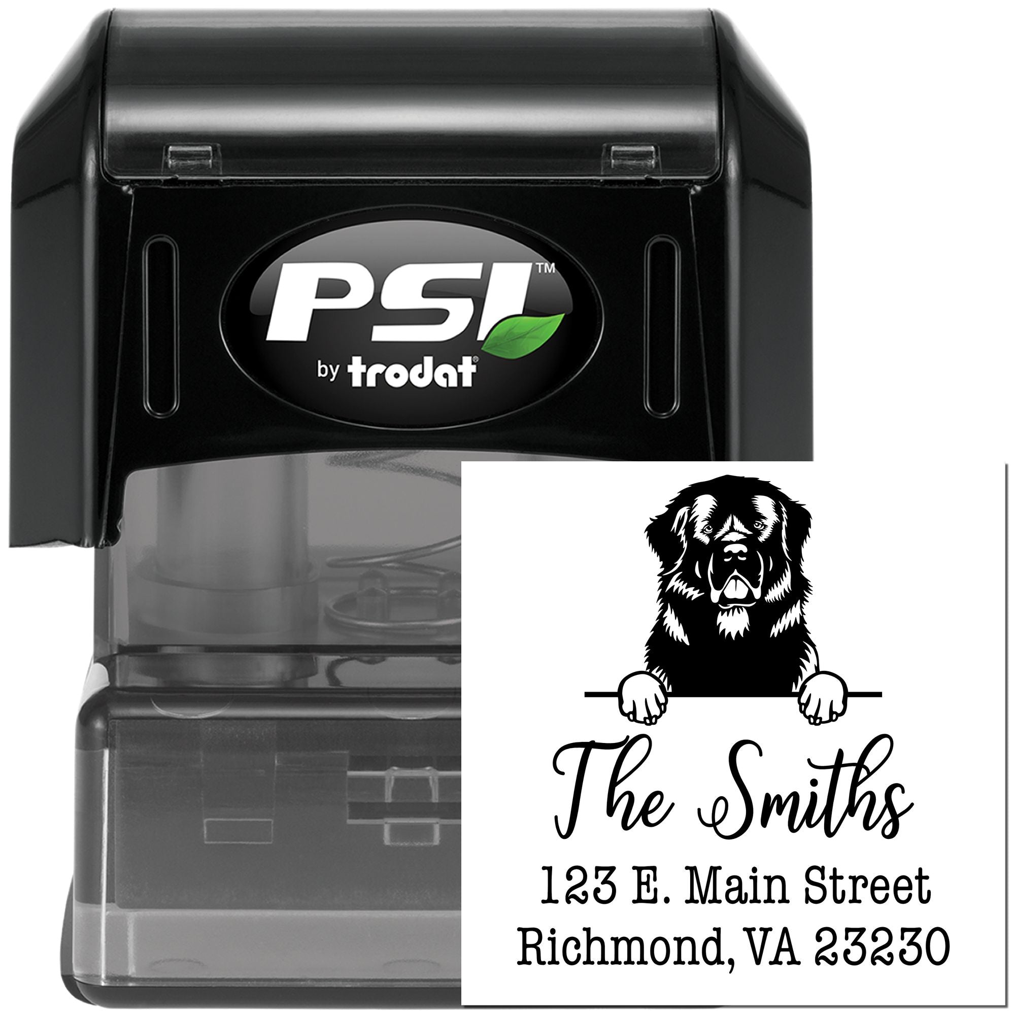 PSI Pre-Inked Newfoundland Personalizable High-Quality Address Rubber Stamp - Engineer Seal Stamps