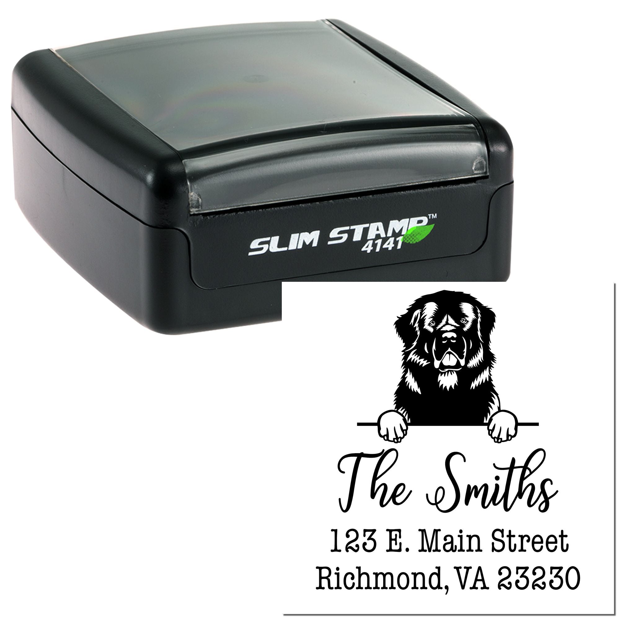 Slim Pre-Inked Newfoundland Customized Mail Label Rubber Stamp - Engineer Seal Stamps