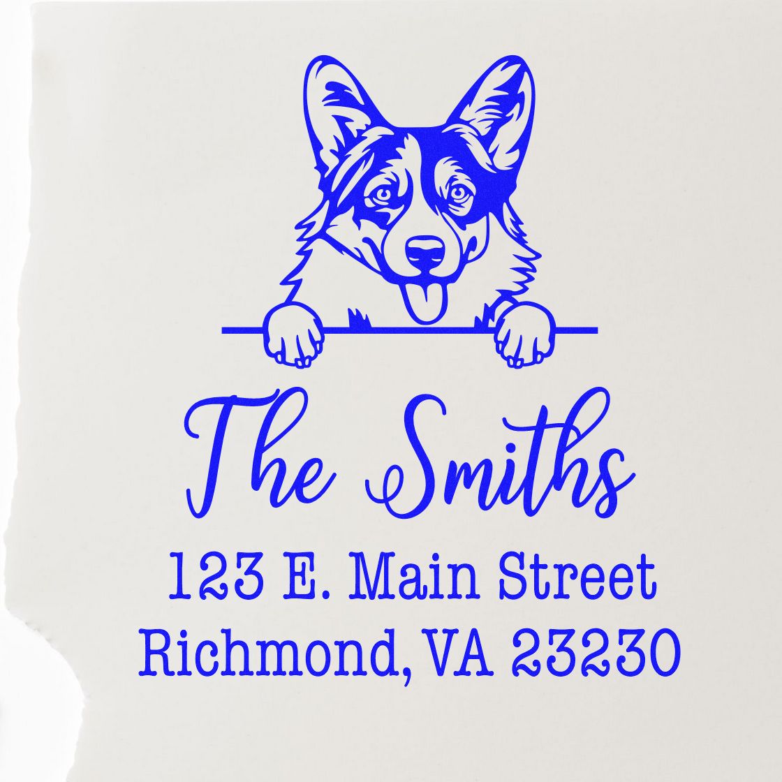 PSI Pre-Inked Pembroke Welsh Corgis Personalizable High-Quality Address Stamp for Envelopes - Engineer Seal Stamps