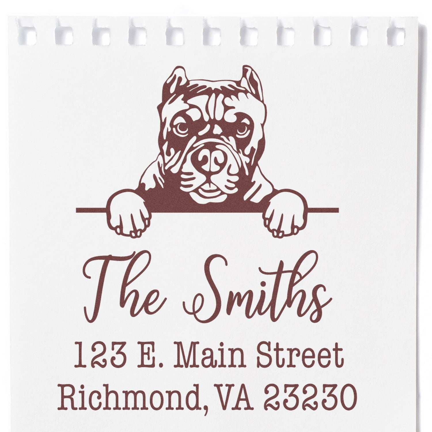 Wood Handle Pitbull Customizable Home Address Stamp - Engineer Seal Stamps