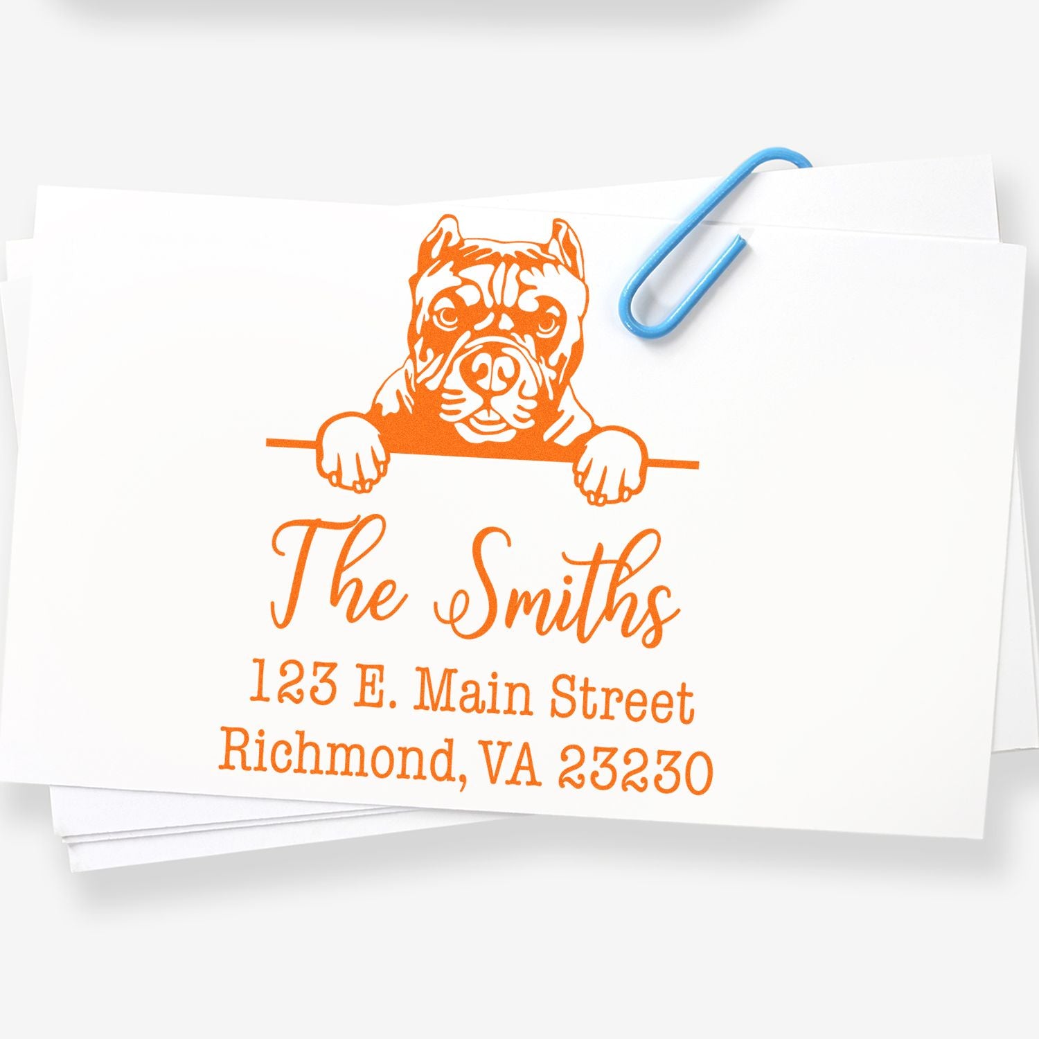 Wood Handle Pitbull Customizable Home Address Stamp - Engineer Seal Stamps