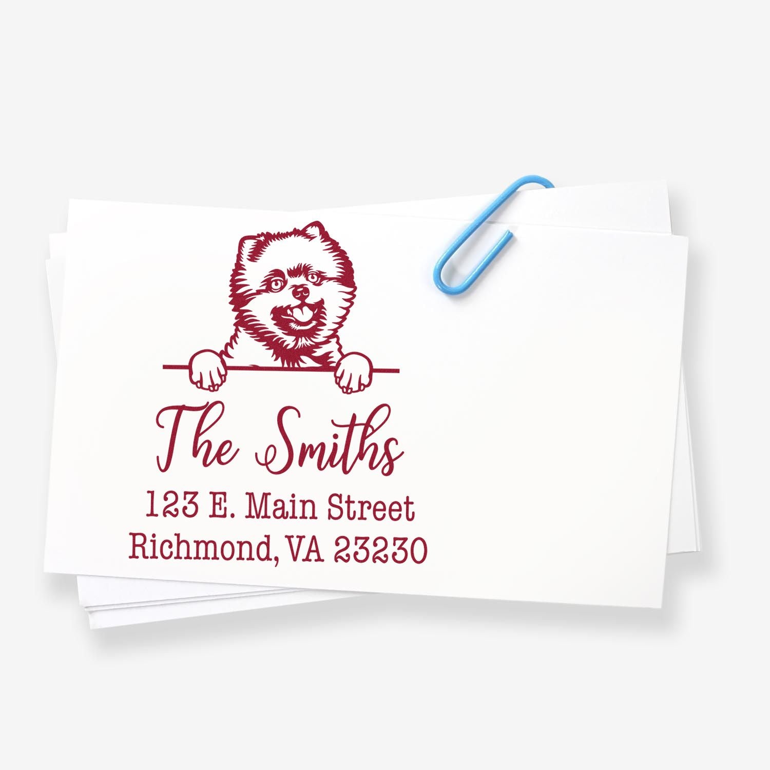 Slim Pre-Inked Pomeranians Personalized Address Stamp - Engineer Seal Stamps
