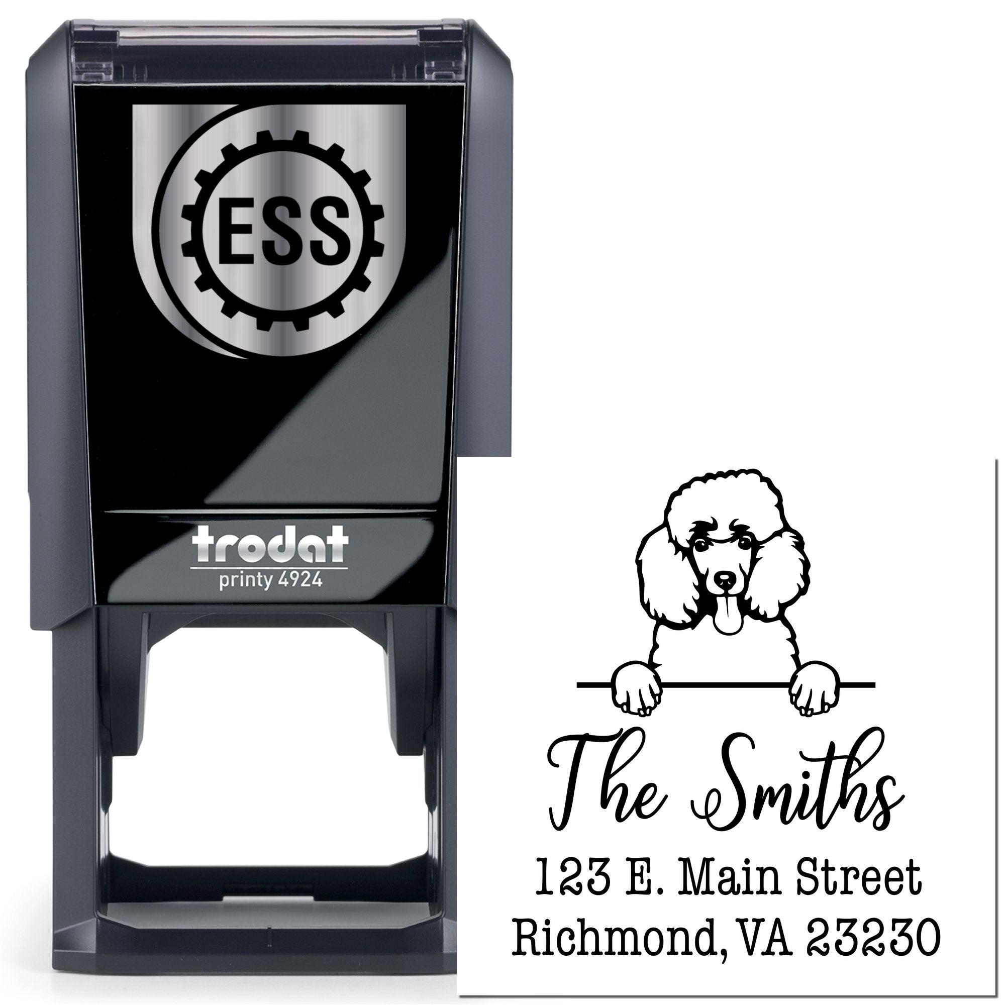 Self-Inking Poodle Handcrafted Address Return Stamp - Engineer Seal Stamps