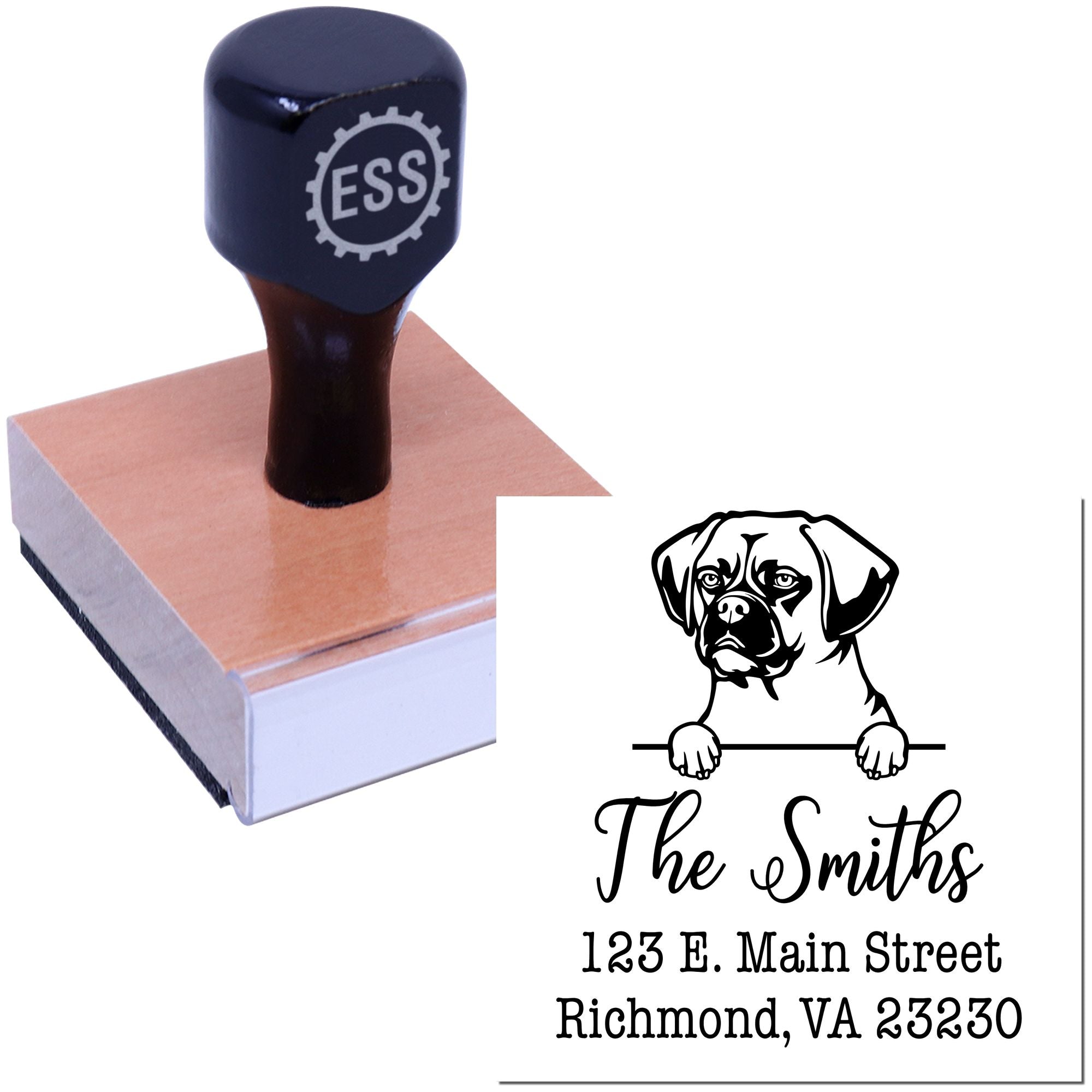 Wood Handle Puggle Customizable Home Address Stamper - Engineer Seal Stamps