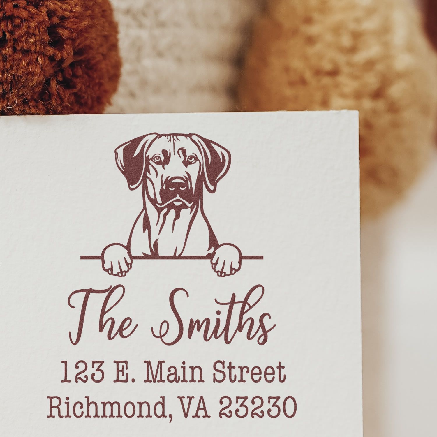 Self-Inking Rhodesian Ridgeback Handcrafted Address Rubber Stamp - Engineer Seal Stamps