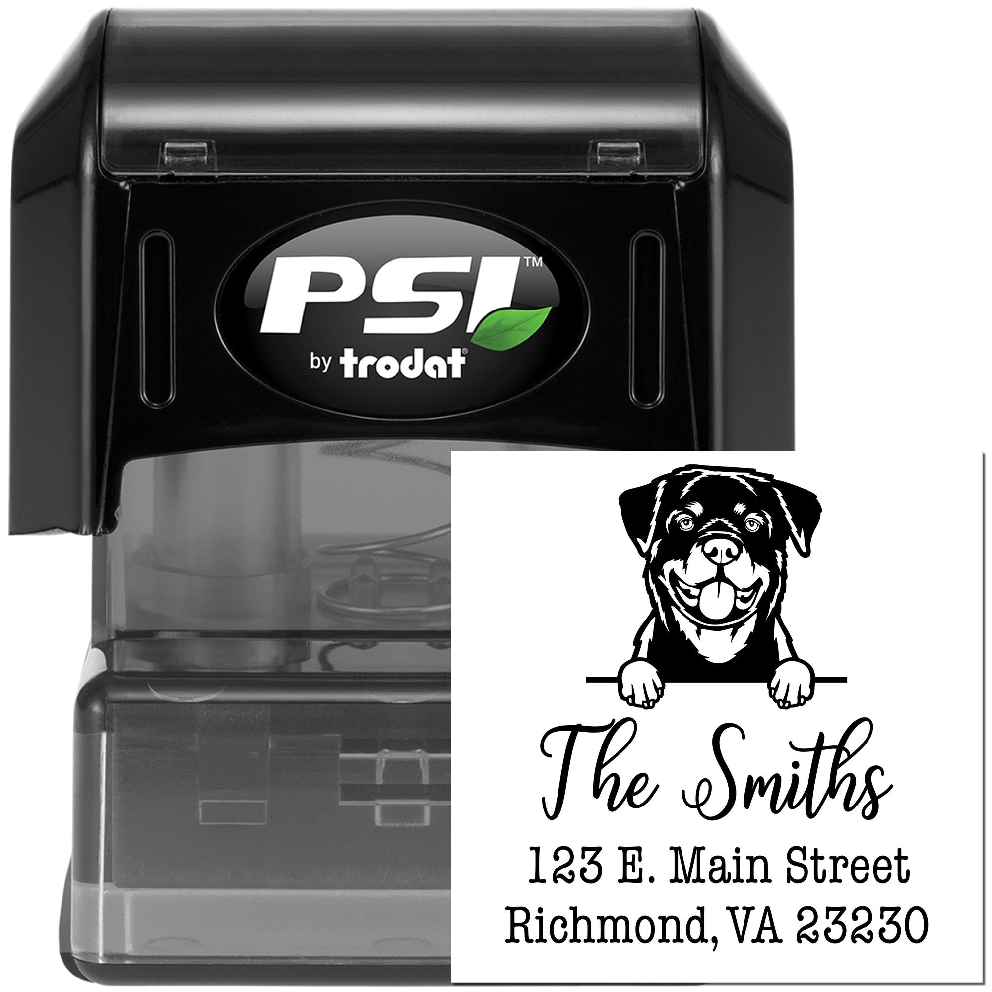PSI Pre-Inked Rottweiler Personalizable Home Address Stamp for Envelopes - Engineer Seal Stamps