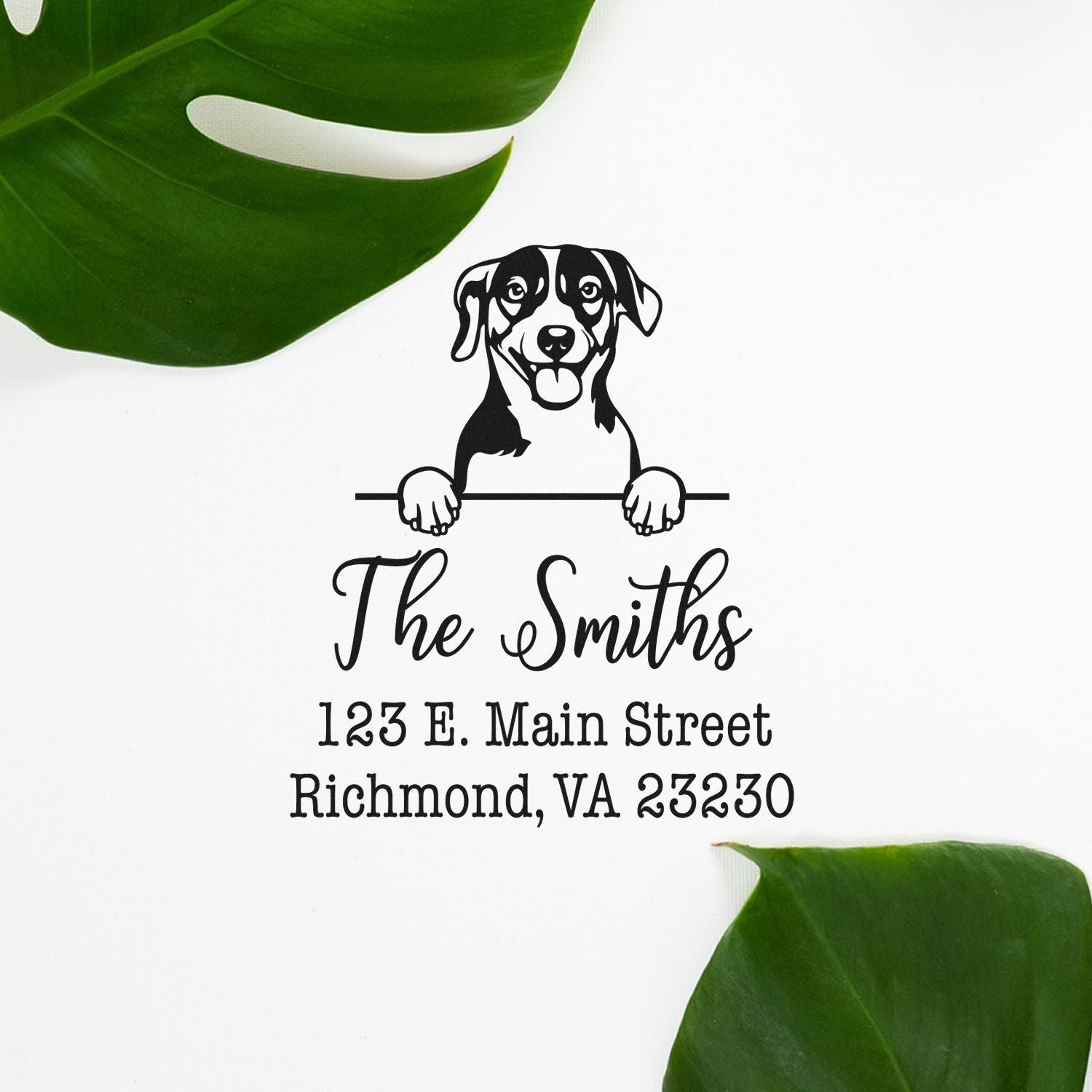 Wood Handle Russell Terrier Customizable House Address Stamper - Engineer Seal Stamps