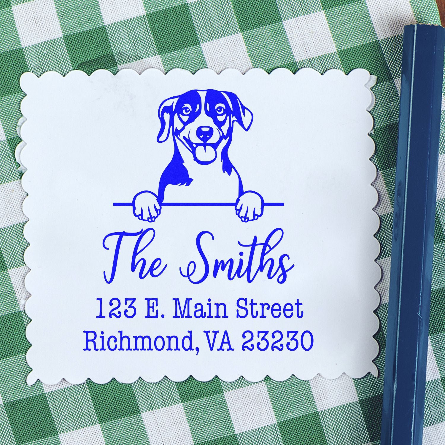 PSI Pre-Inked Russell Terrier Personalizable Home Address Stamper - Engineer Seal Stamps