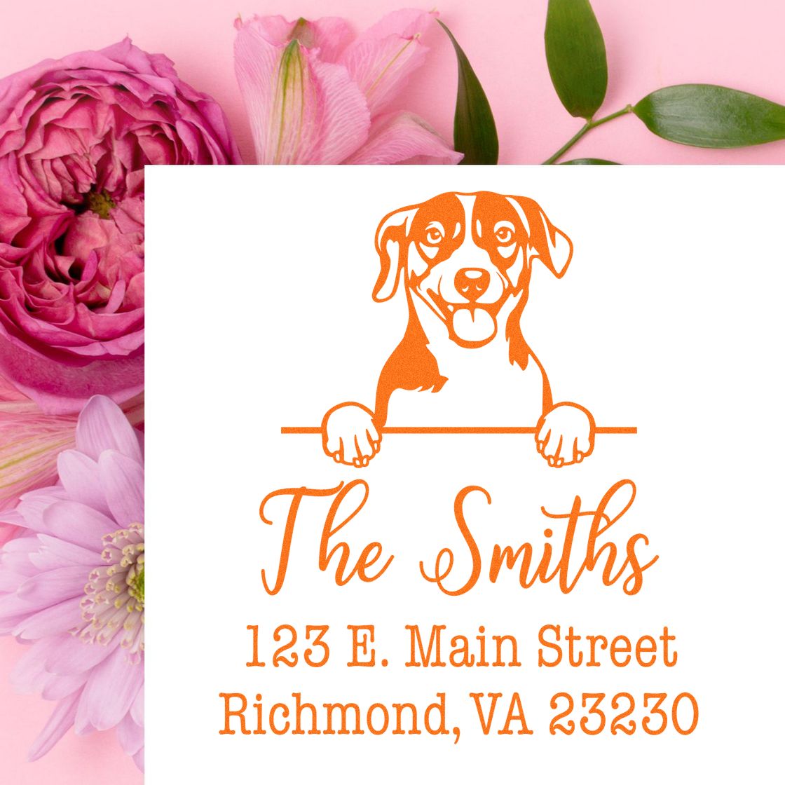 PSI Pre-Inked Russell Terrier Personalizable Home Address Stamper - Engineer Seal Stamps