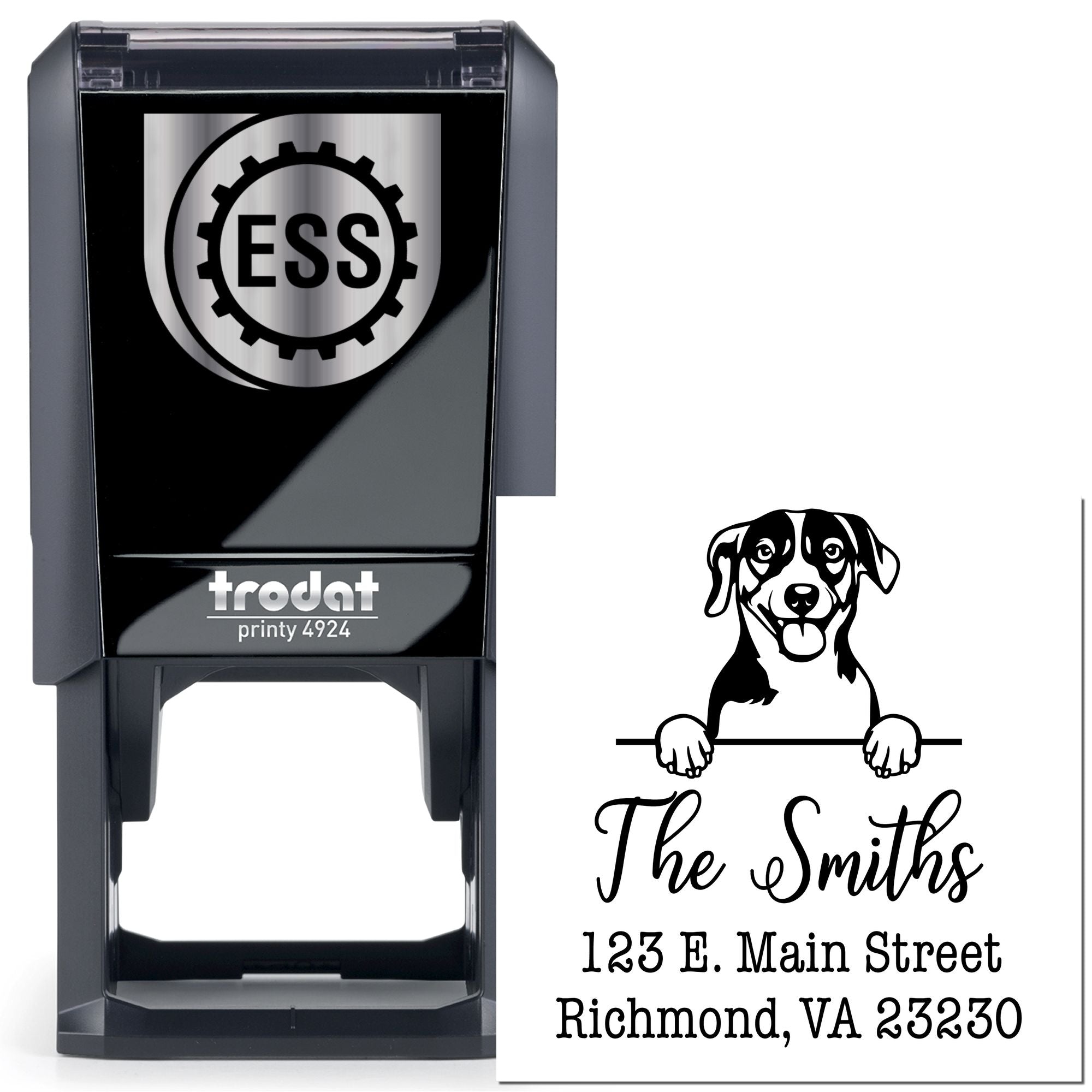 Self-Inking Russell Terrier Handcrafted Address Stamp - Engineer Seal Stamps