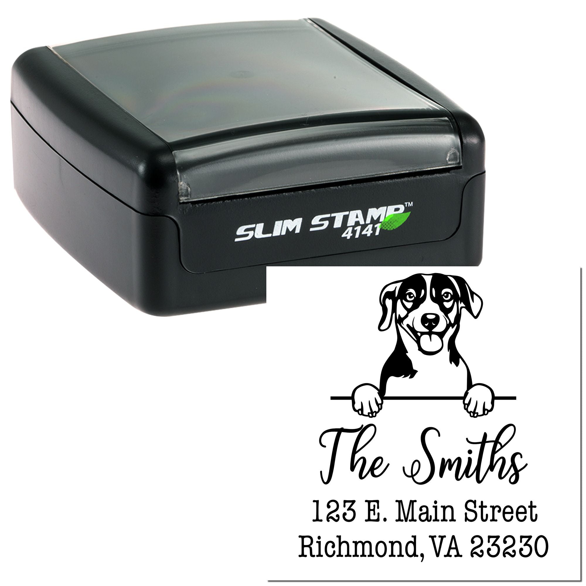 Slim Pre-Inked Russell Terrier Personalized Mail Stamp - Engineer Seal Stamps