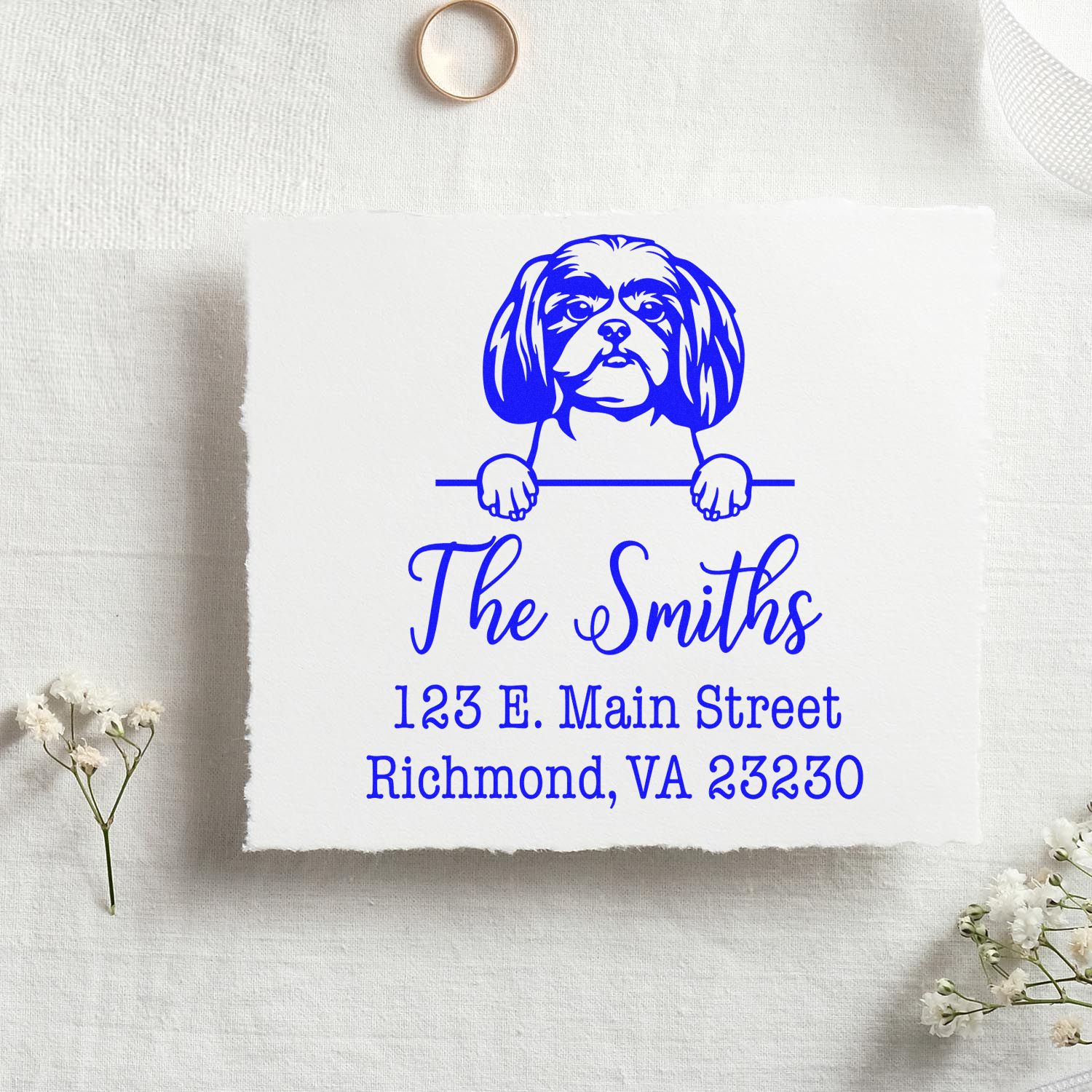 Self-Inking Shitzu Handcrafted Address Stamper - Engineer Seal Stamps