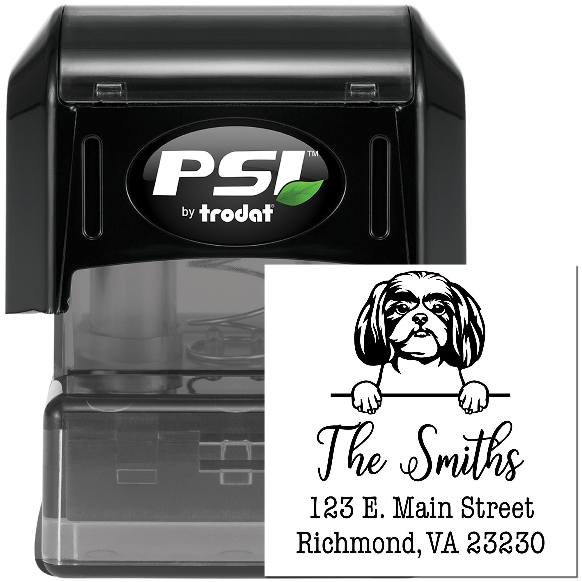 PSI Pre-Inked Shitzu Personalizable House Address Stamp - Engineer Seal Stamps