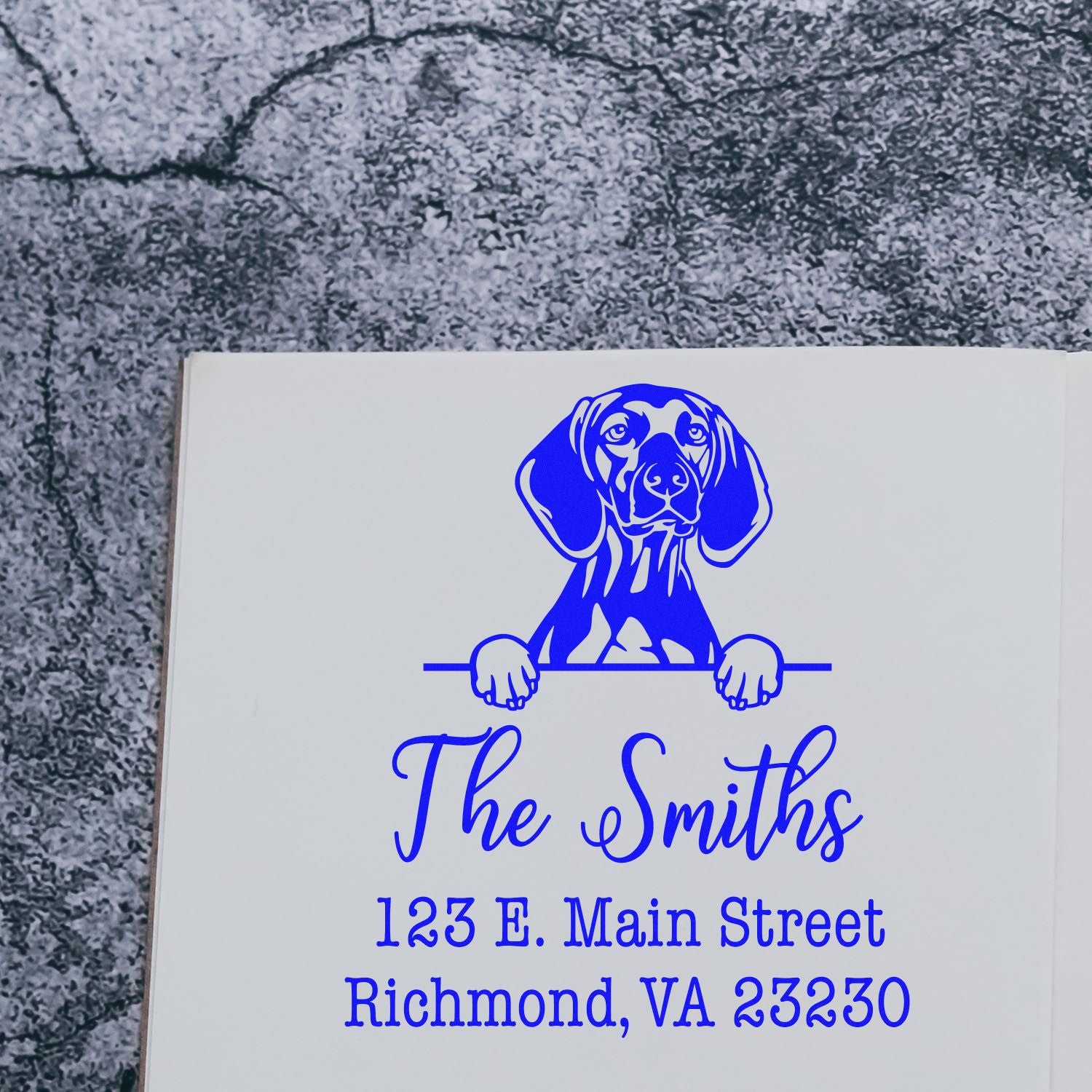 Slim Pre-Inked Vizslas Personalized Mail Address Stamp - Engineer Seal Stamps