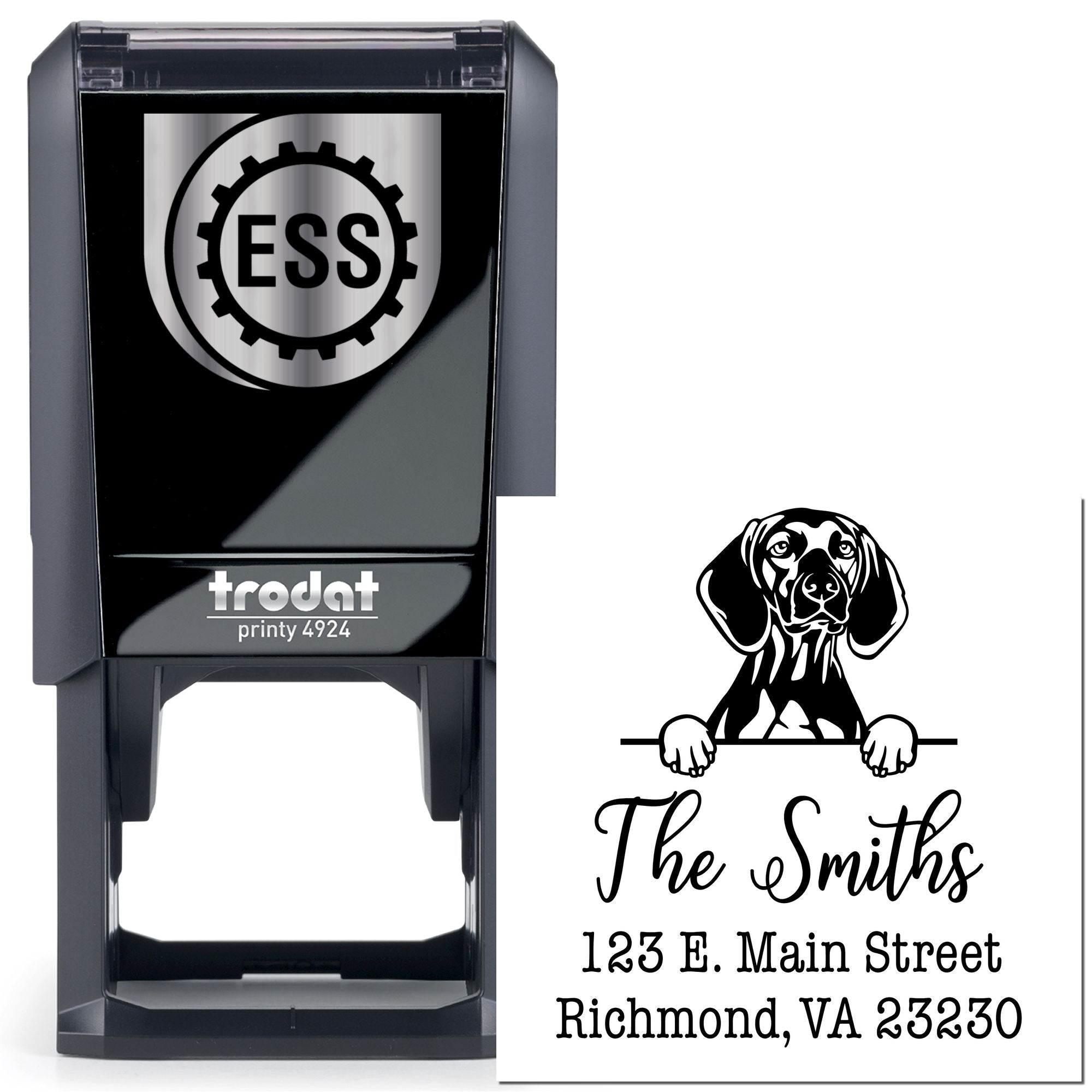 Self-Inking Vizslas Handcrafted Custom Return Address Rubber Stamp - Engineer Seal Stamps