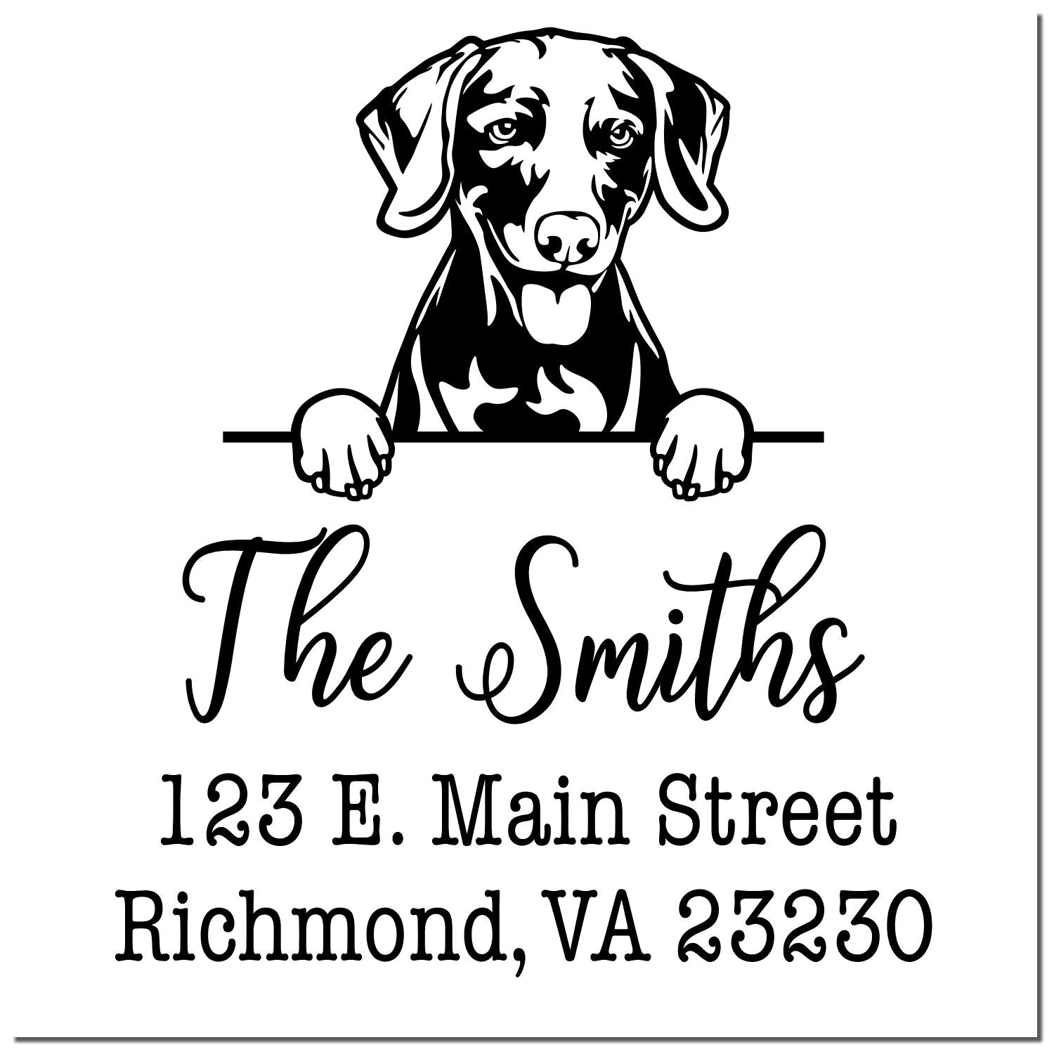 Self-Inking Weimaraner Handcrafted Custom Return Address Stamp - Engineer Seal Stamps