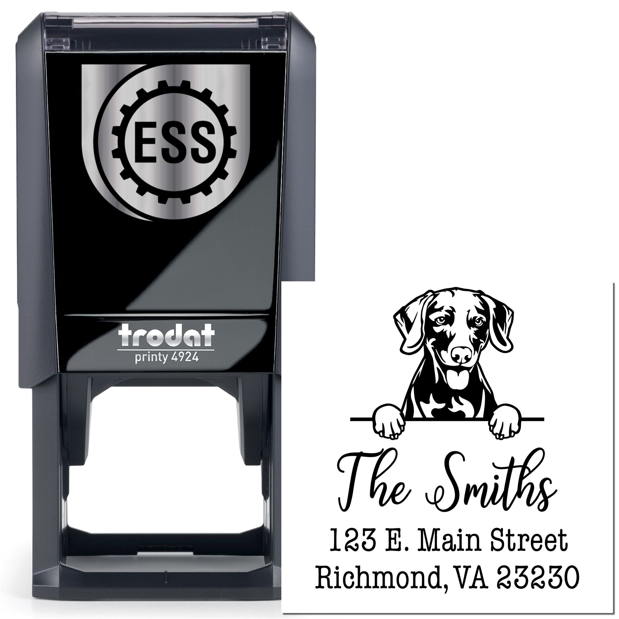 Self-Inking Weimaraner Handcrafted Custom Return Address Stamp - Engineer Seal Stamps