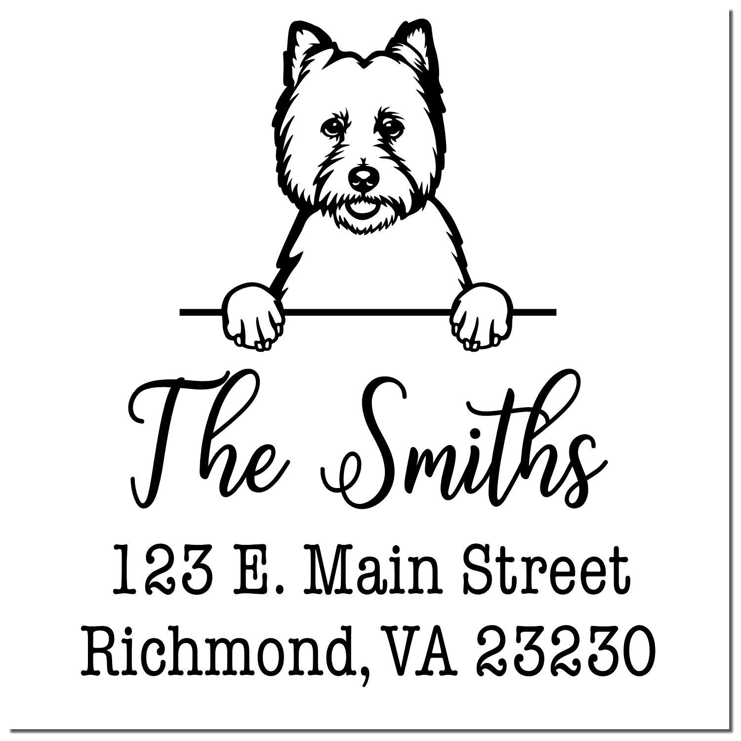 PSI Pre-Inked West Highland White Terrier Personalizable Mail Address Stamp - Engineer Seal Stamps