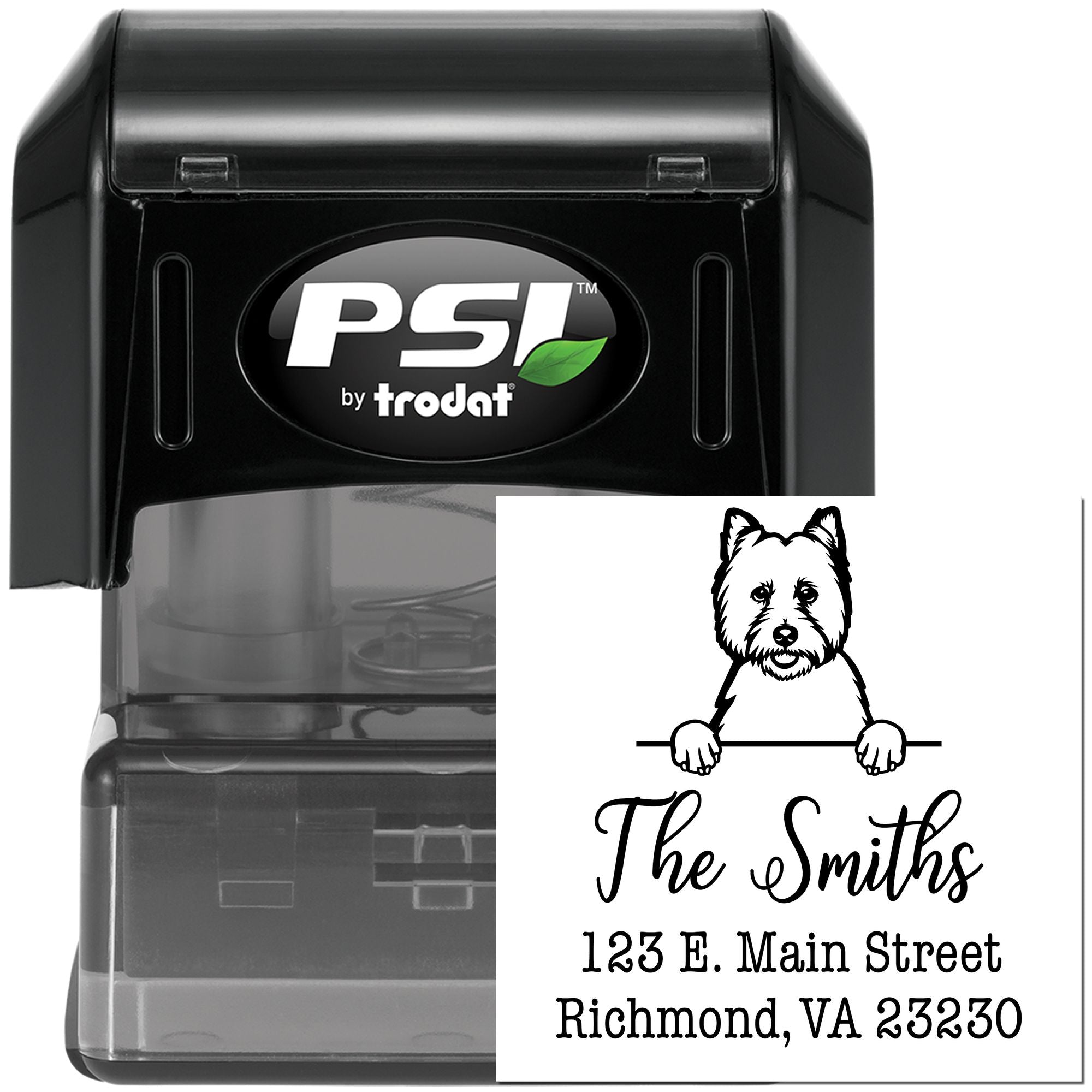 PSI Pre-Inked West Highland White Terrier Personalizable Mail Address Stamp - Engineer Seal Stamps