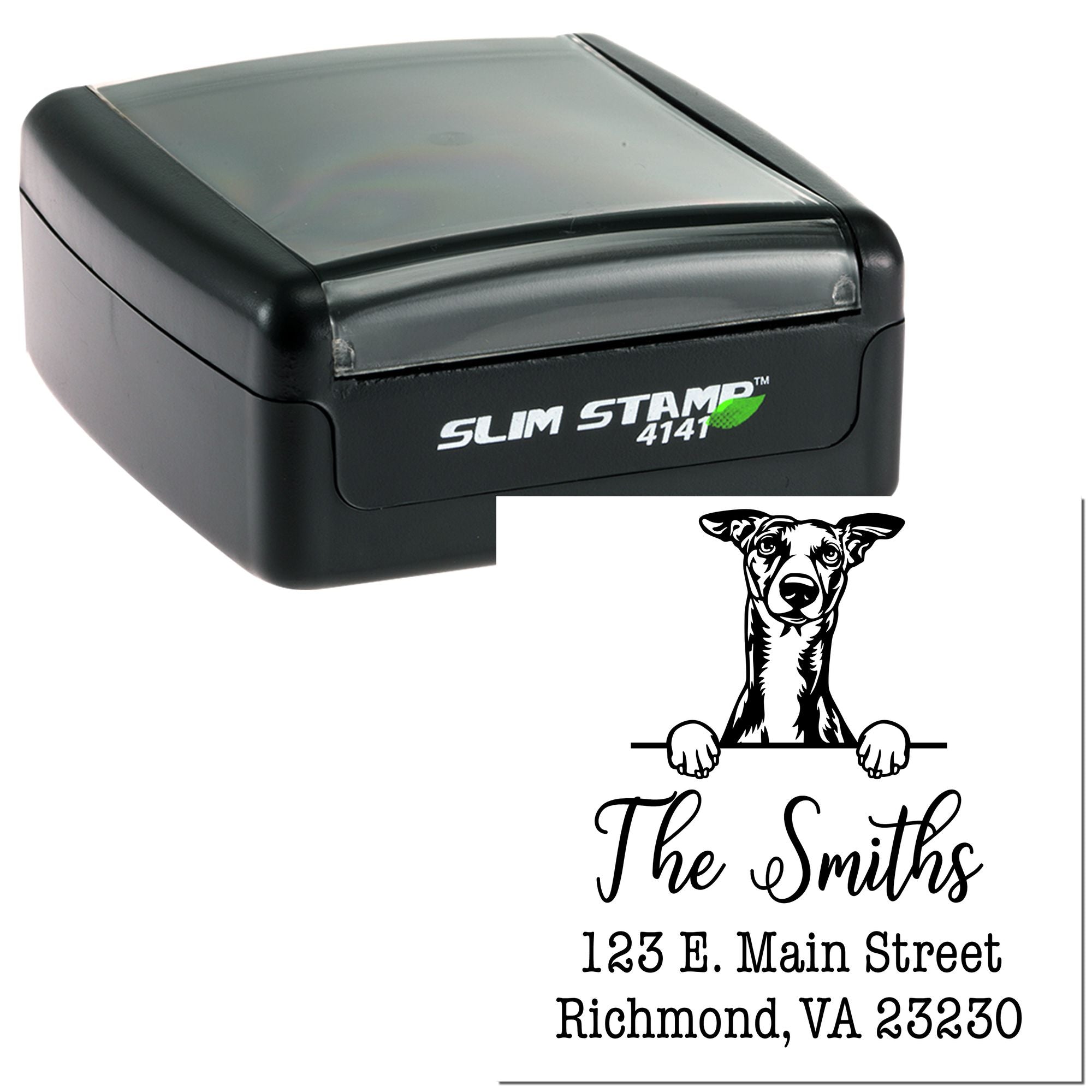 Slim Pre-Inked Whippet Personalized New Address Rubber Stamp - Engineer Seal Stamps