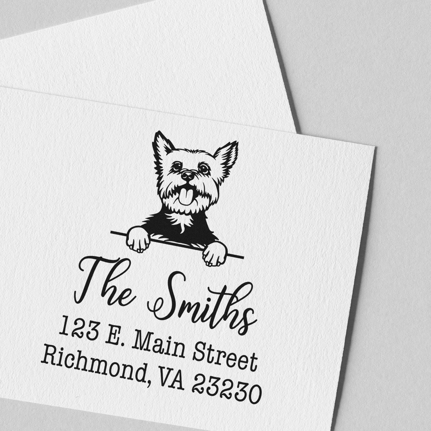 Slim Pre-Inked Yorkie Personalized Home Address Stamp - Engineer Seal Stamps