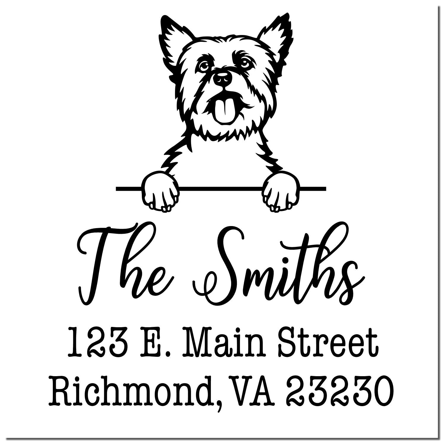 Wood Handle Yorkshire Terrier Customizable Mail Stamp - Engineer Seal Stamps