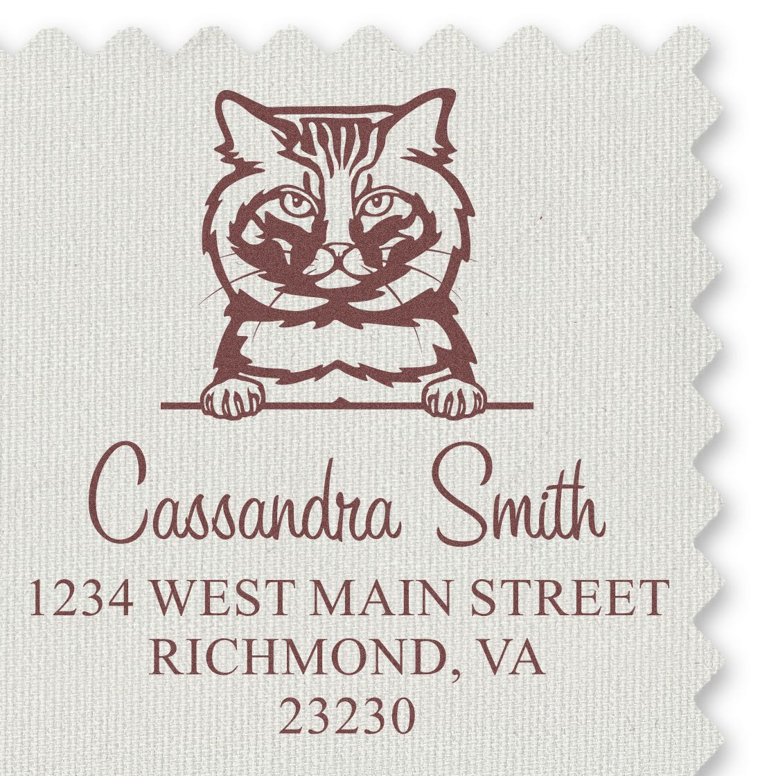 Self-Inking American Bobtail Cat Customized Address Stamp - Engineer Seal Stamps