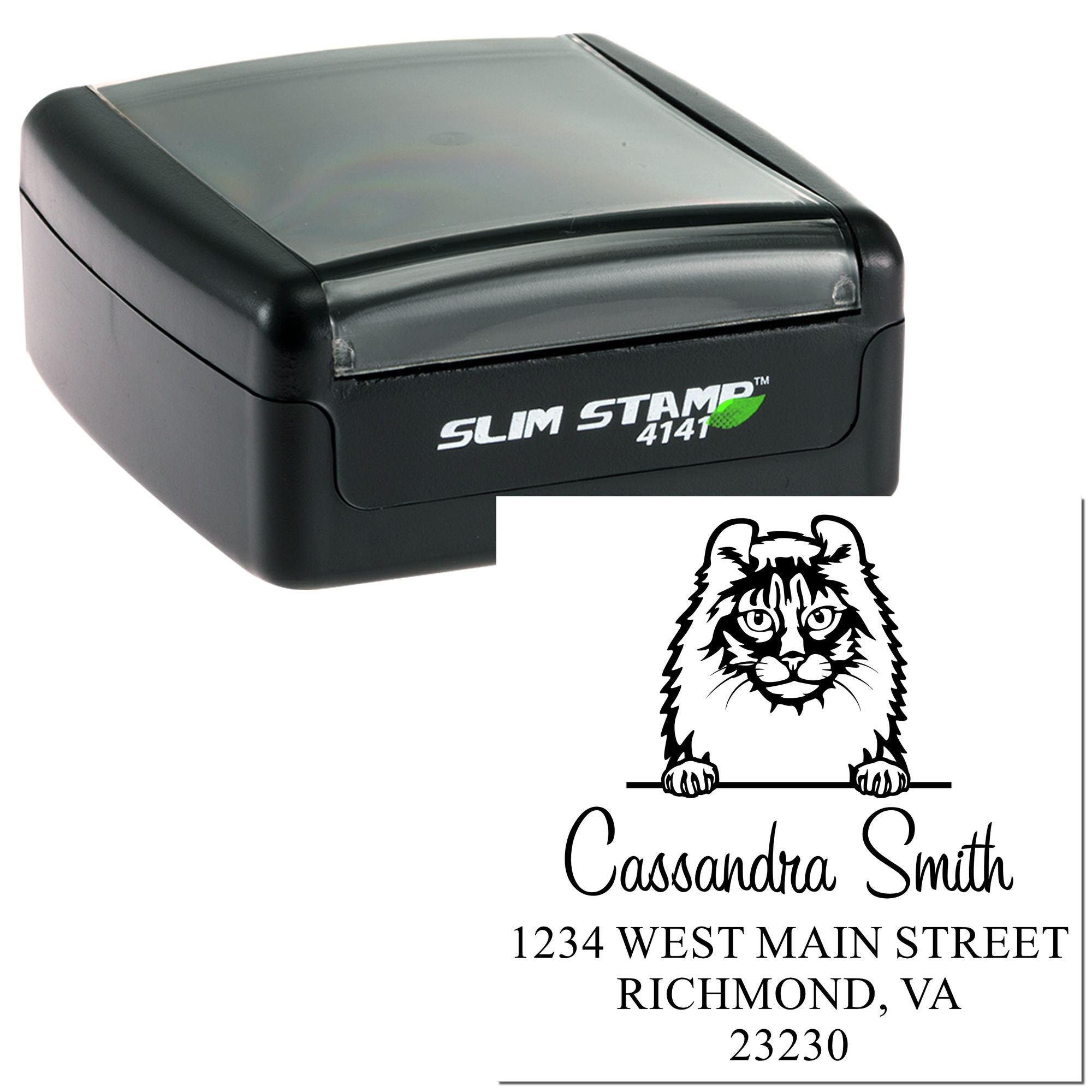 American Curl Cat Custom Made Return Stamp - Engineer Seal Stamps