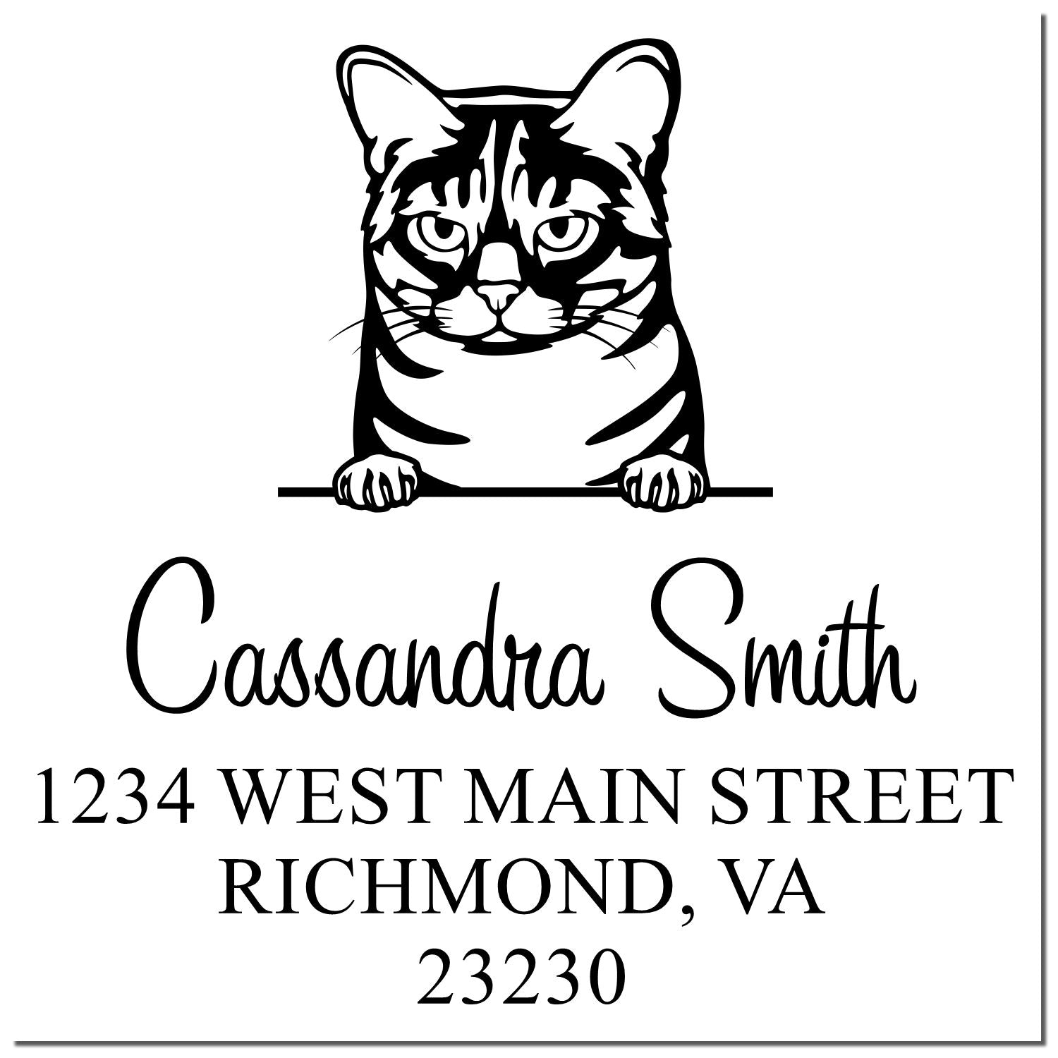 Pre-Inked Australian Mist Cat Personalized Address Stamps Stamp - Engineer Seal Stamps