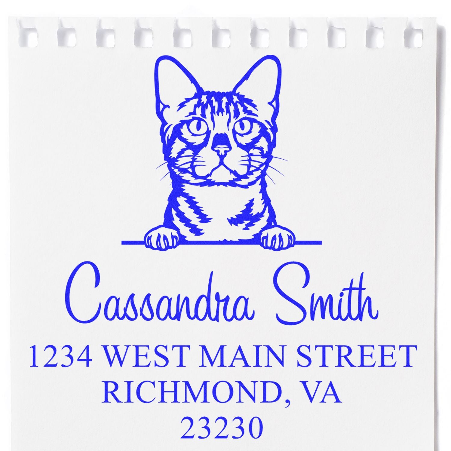Bengal Cat Custom Made Large Return Address Stamp - Engineer Seal Stamps