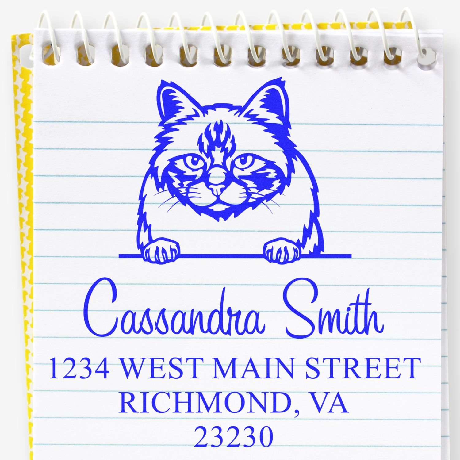 Self-Inking Birman Cat Custom Address Labels Stamp - Engineer Seal Stamps