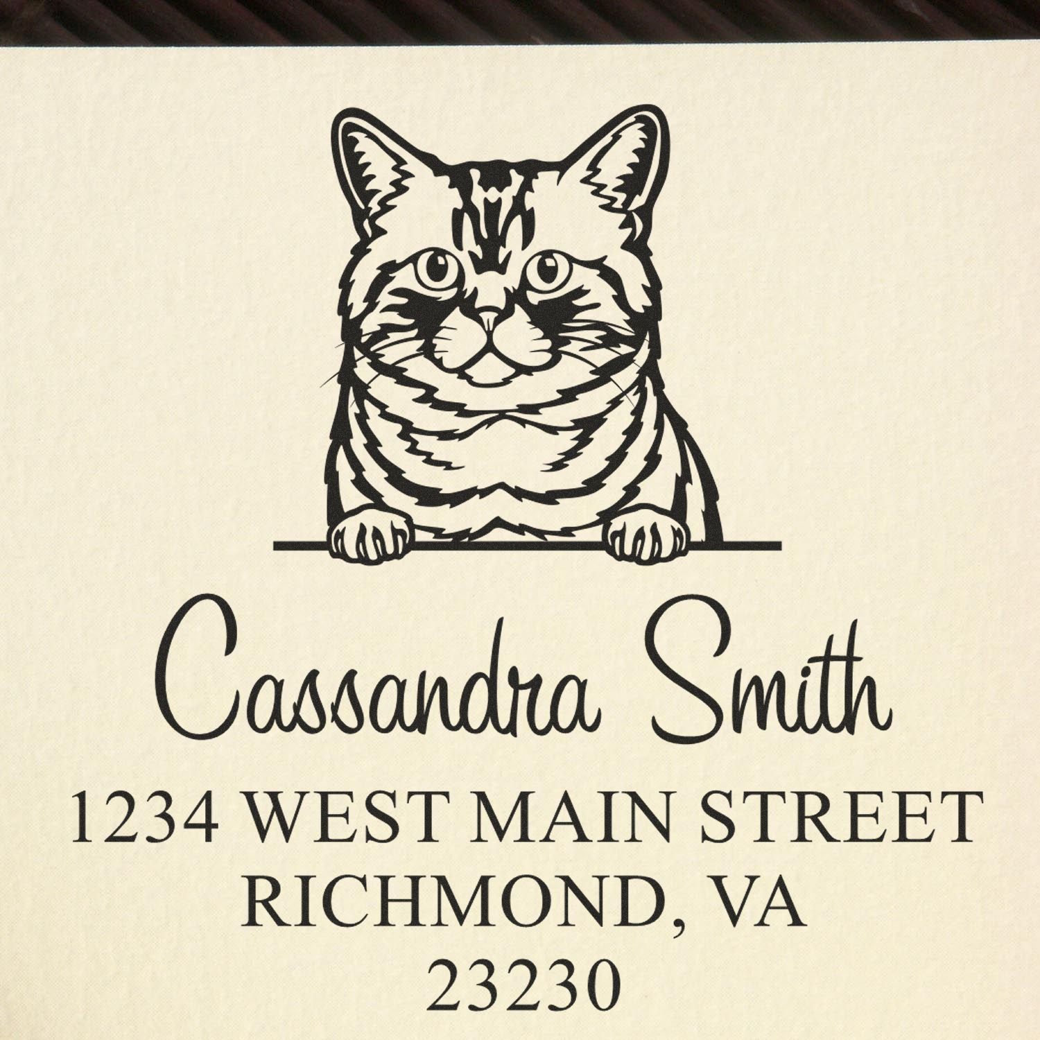 Self-Inking Brazilian Shorthair Cat Custom Address Stamp - Engineer Seal Stamps