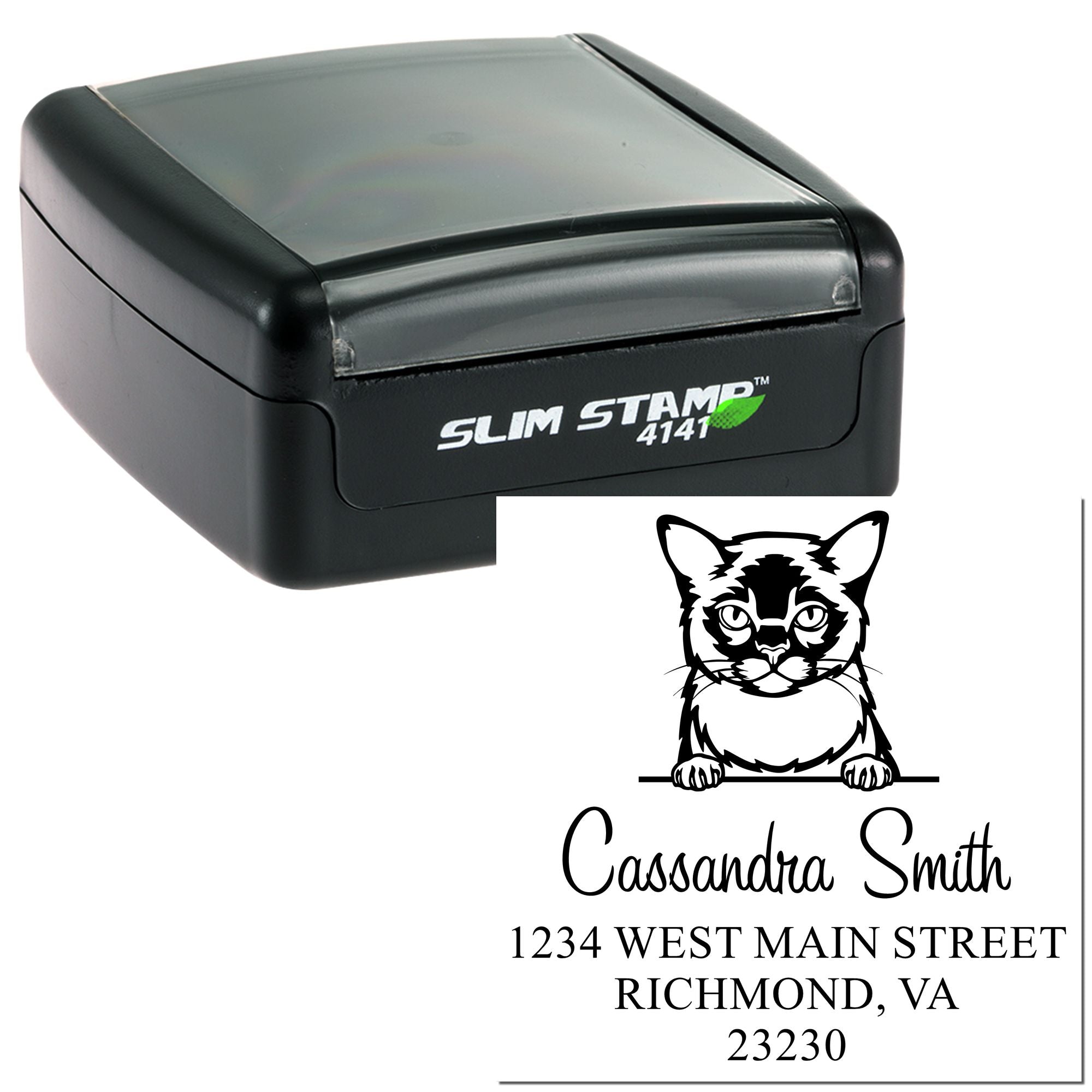 Burmese Cat Custom Made Envelope Address Stamp - Engineer Seal Stamps