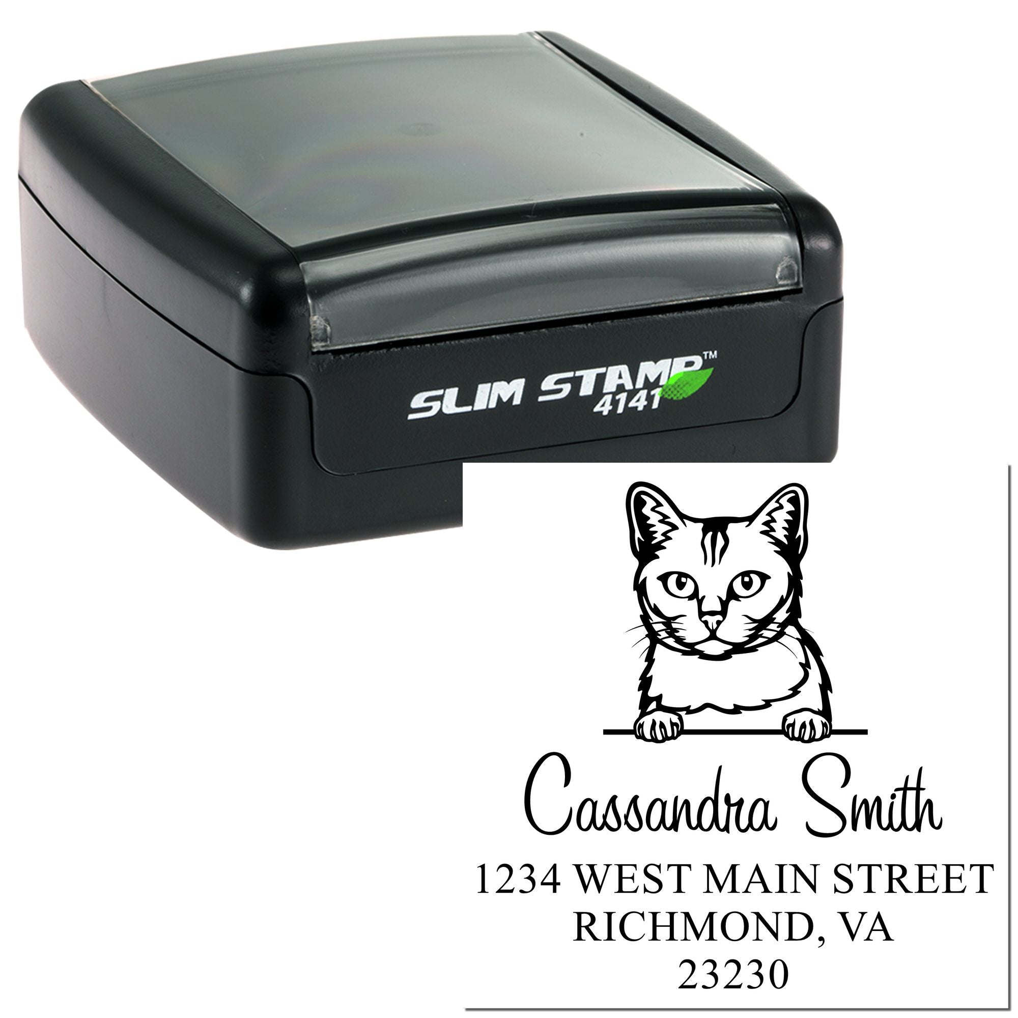 Burmilla Cat Custom Made Address Labels Stamp - Engineer Seal Stamps